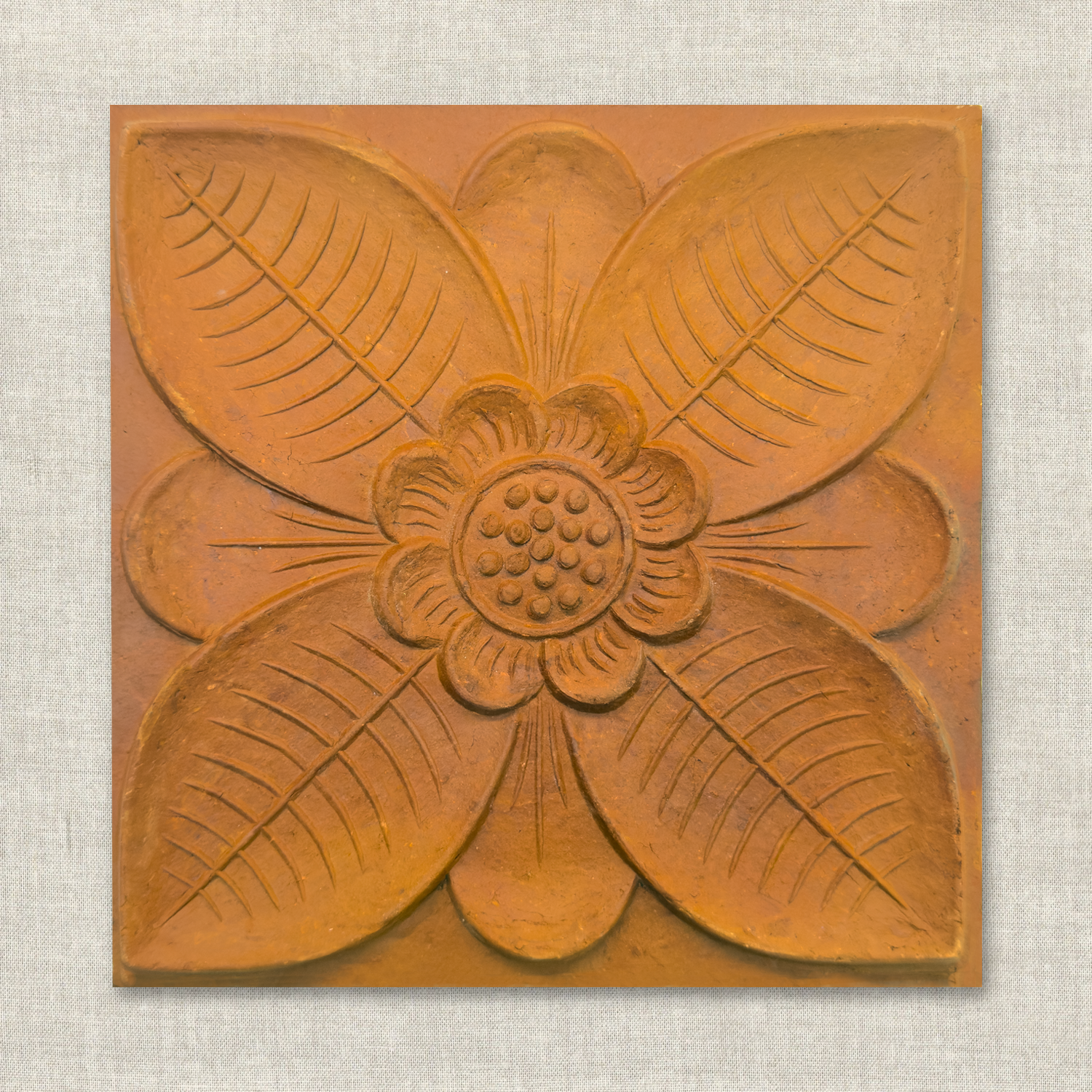 Bunga Dewi | 8" x 8" | Terracotta Tile