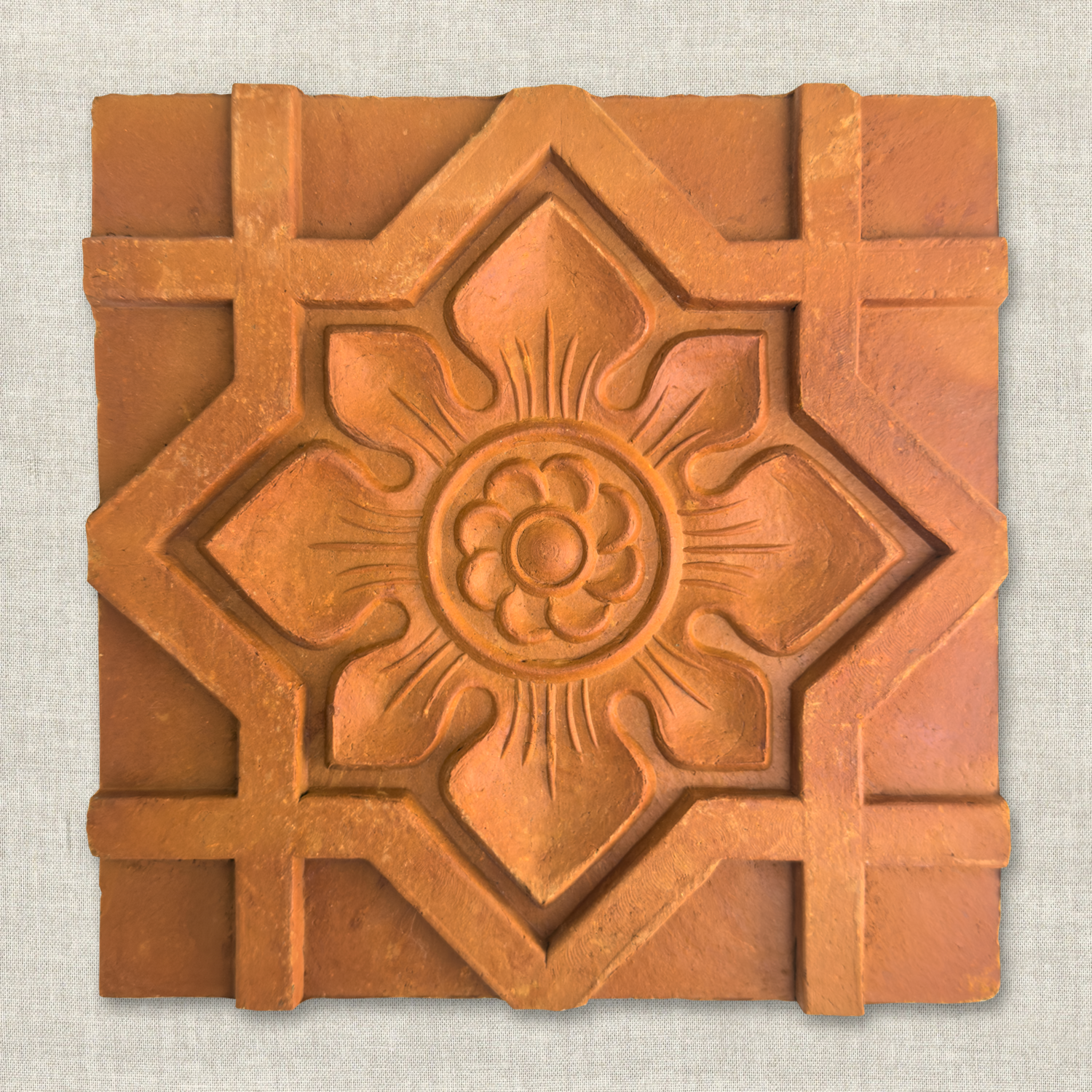 Bunga Raya | 8" x 8" | Terracotta Tile