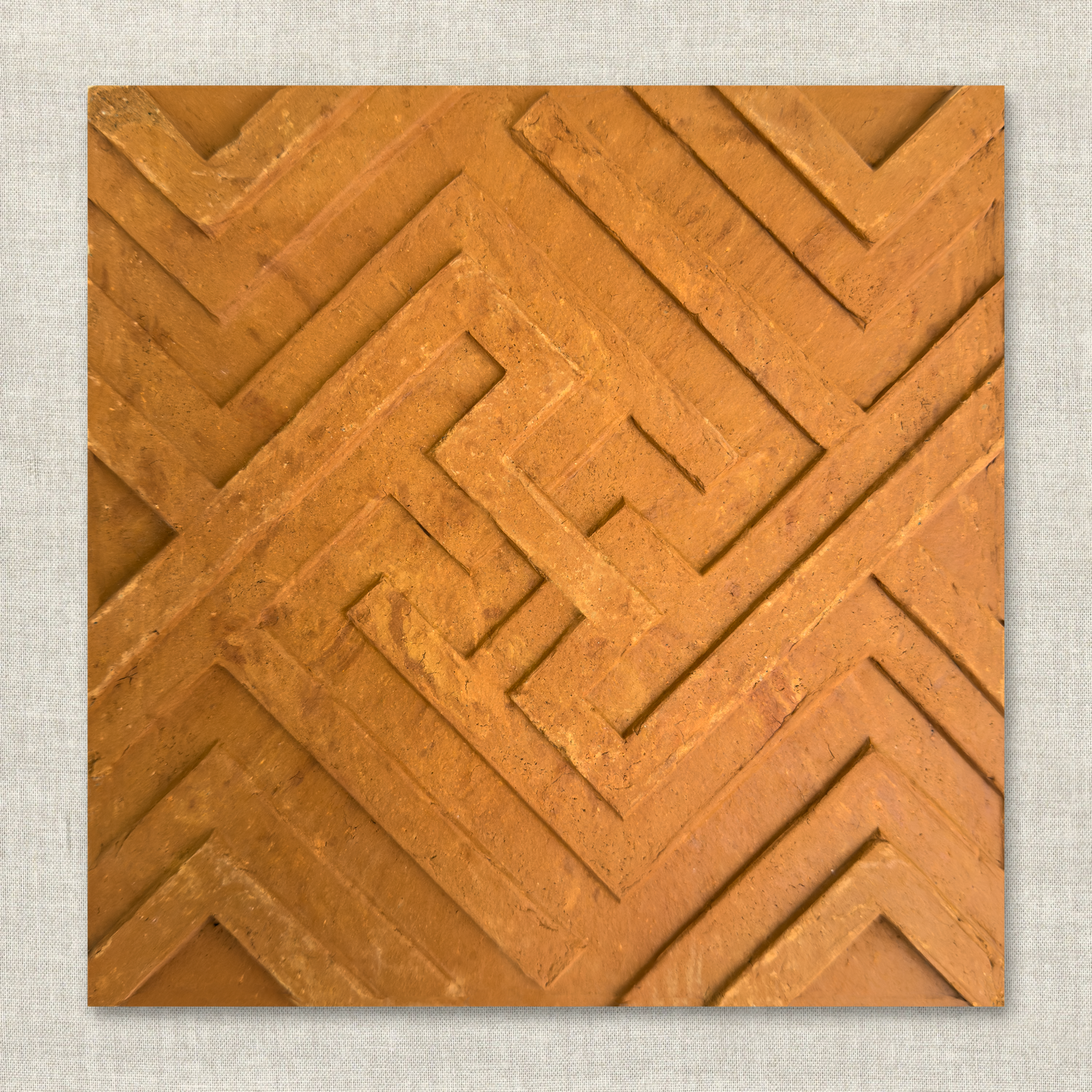 Labyrinth | 8" x 8" | Terracotta Tile