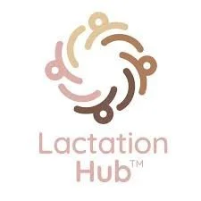 Lactation Hub logo with interconnected abstract shapes and text