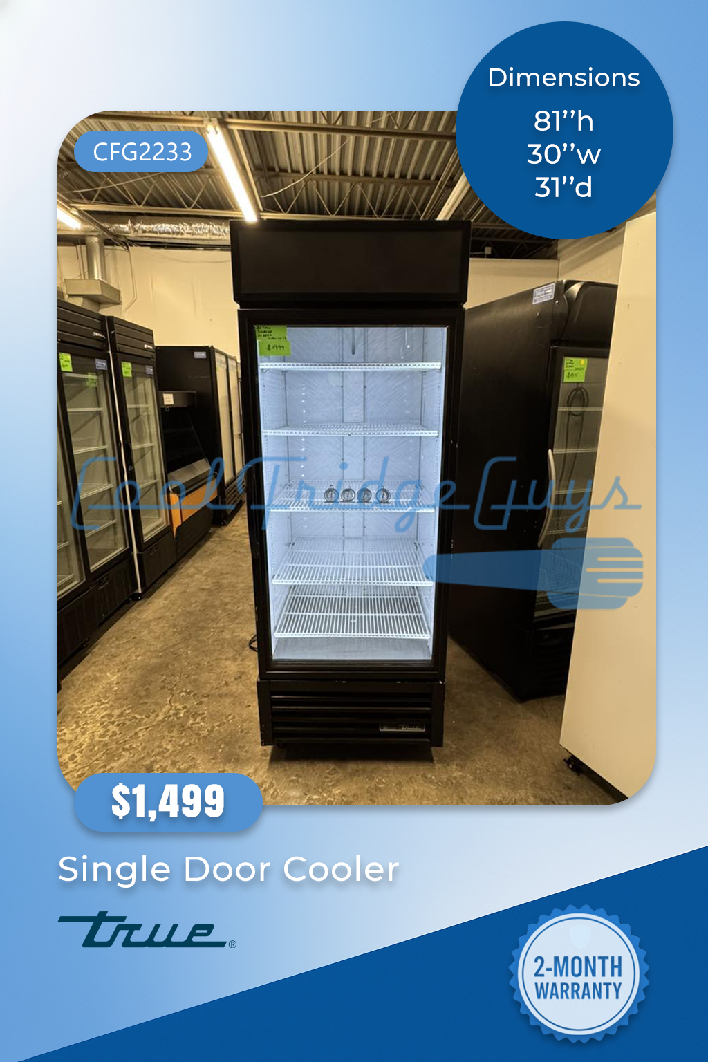 True Single Door Cooler - Model GDM-26
