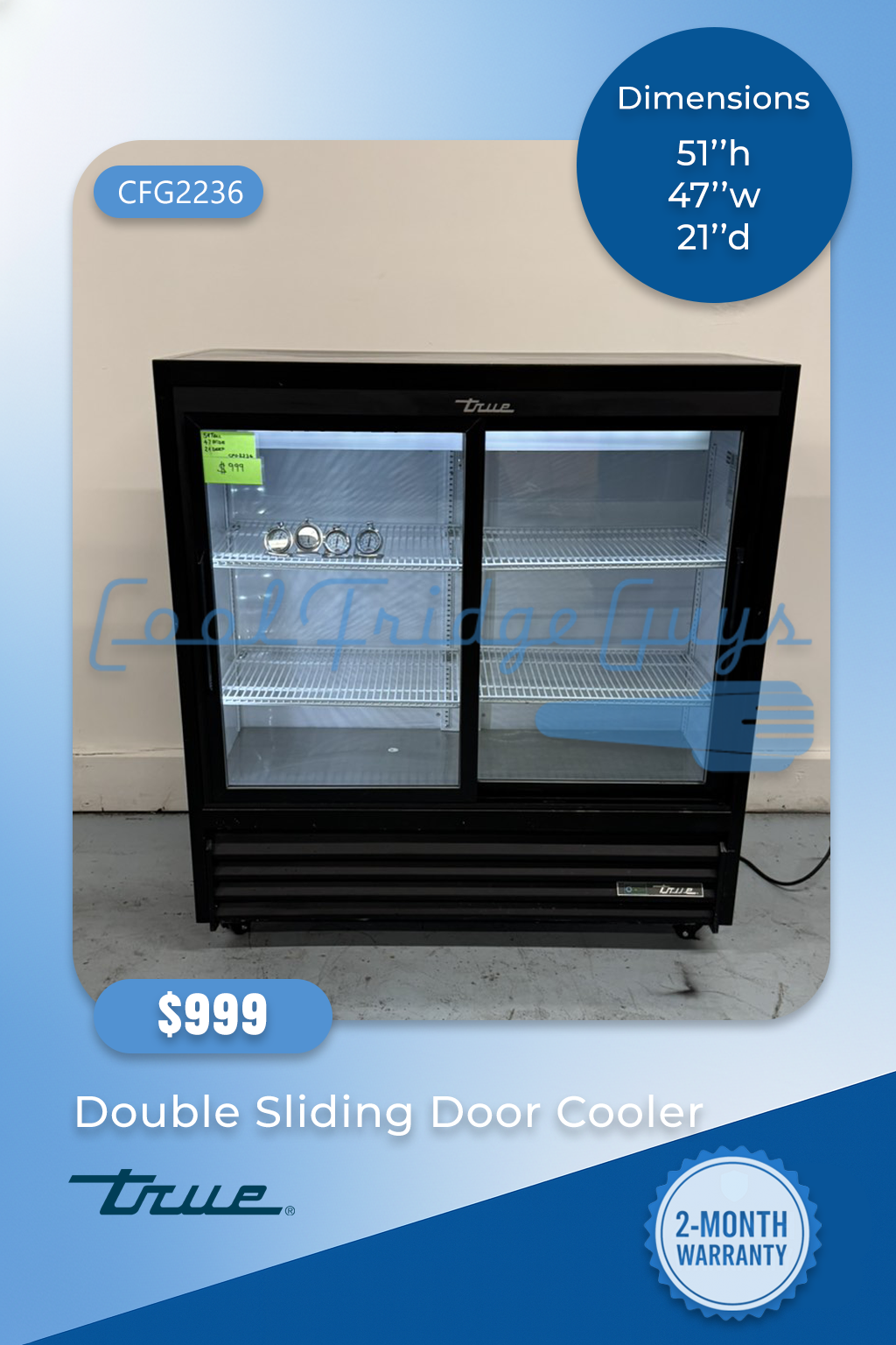 True Sliding Door Cooler