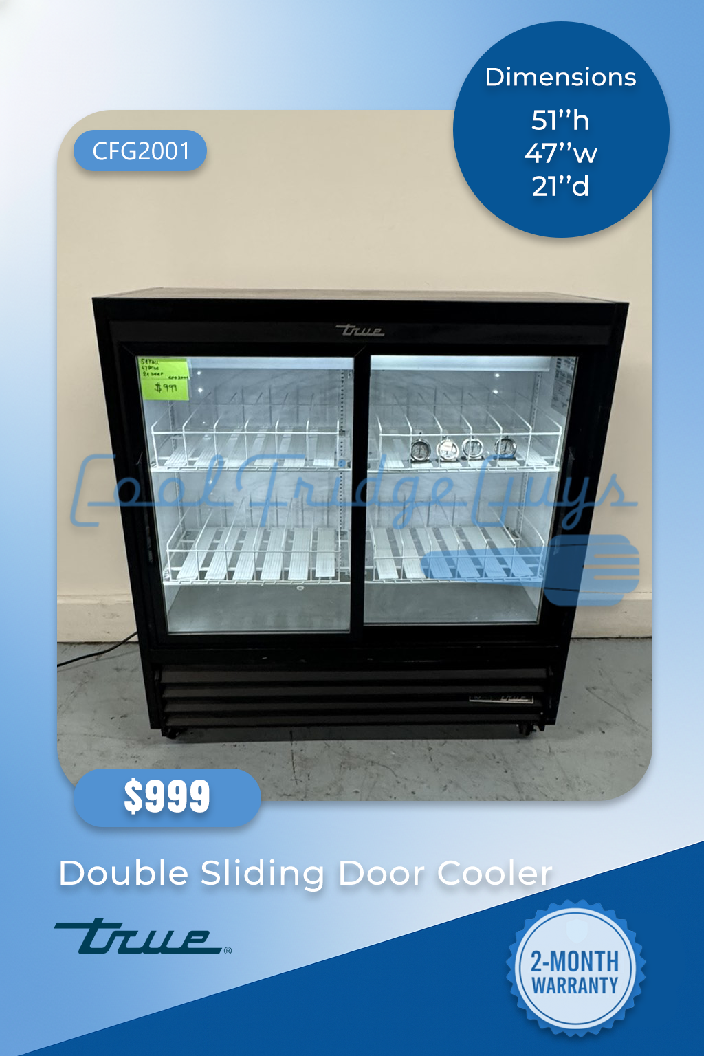 True Sliding Door Cooler