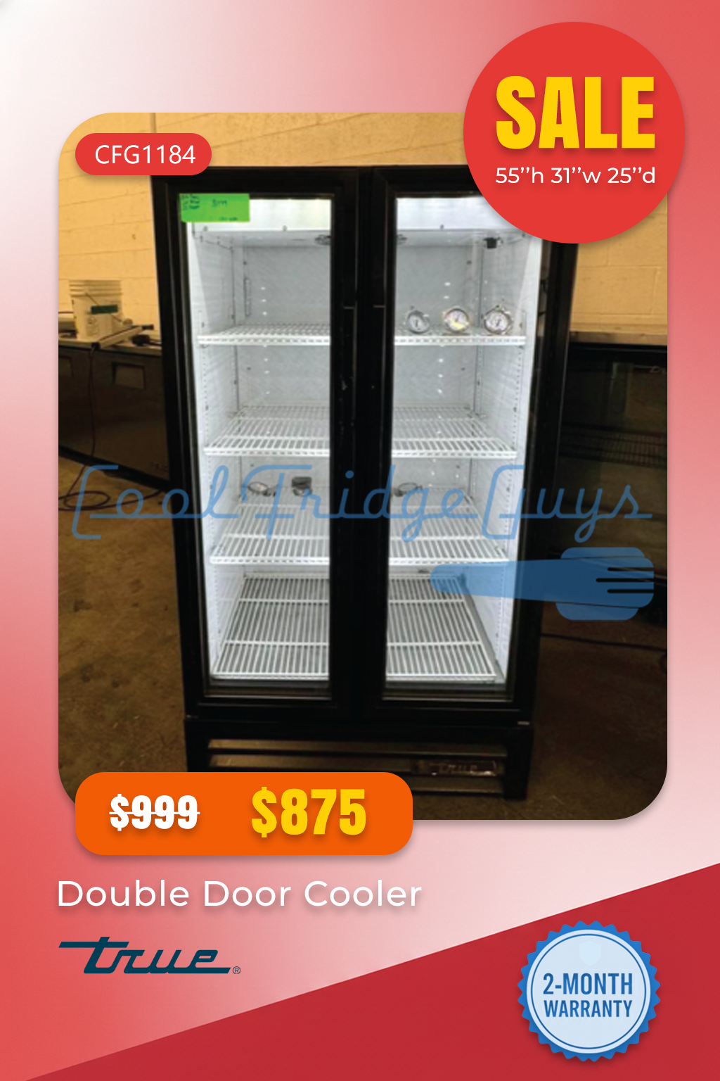 True Double Door Merchandising Cooler