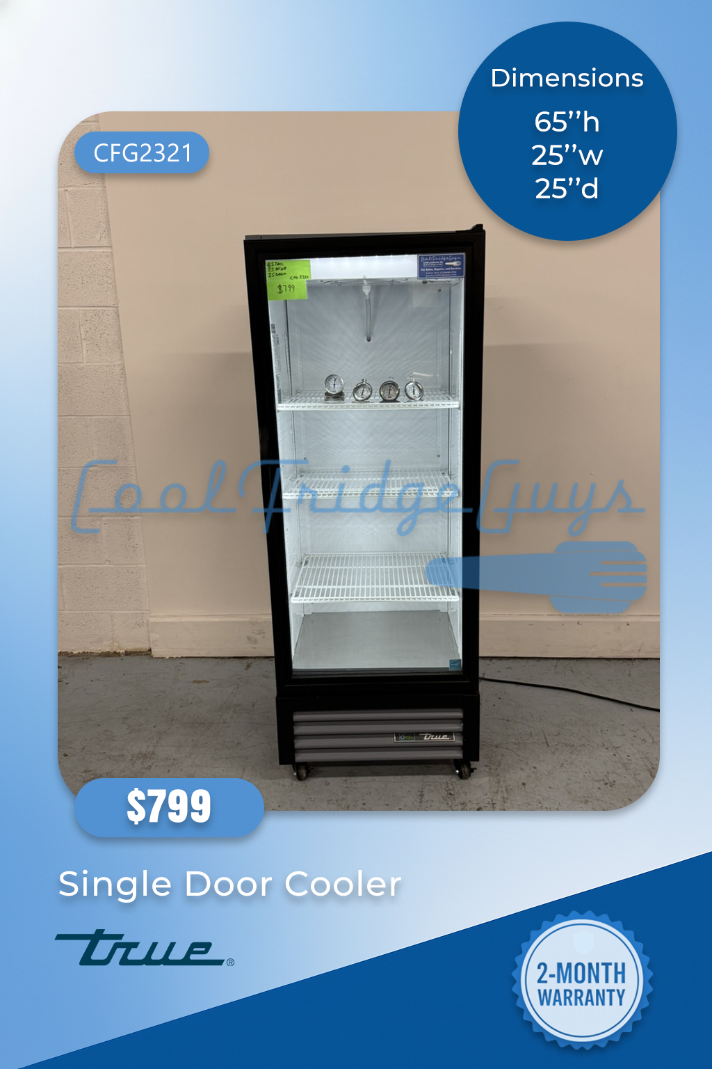 True Single Door Cooler – Model GDM-12