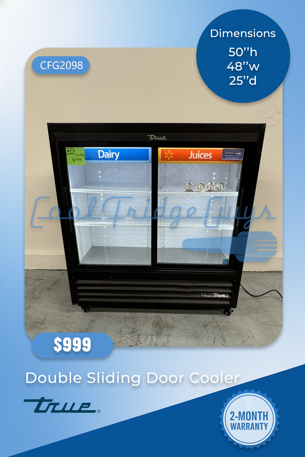True Double Sliding Door Cooler