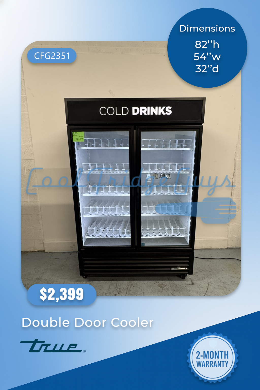 True Double Door Cooler