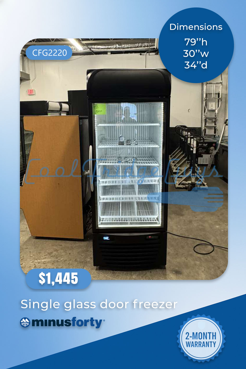 Minus Forty Single Glass Door Freezer - Model 22-USGF