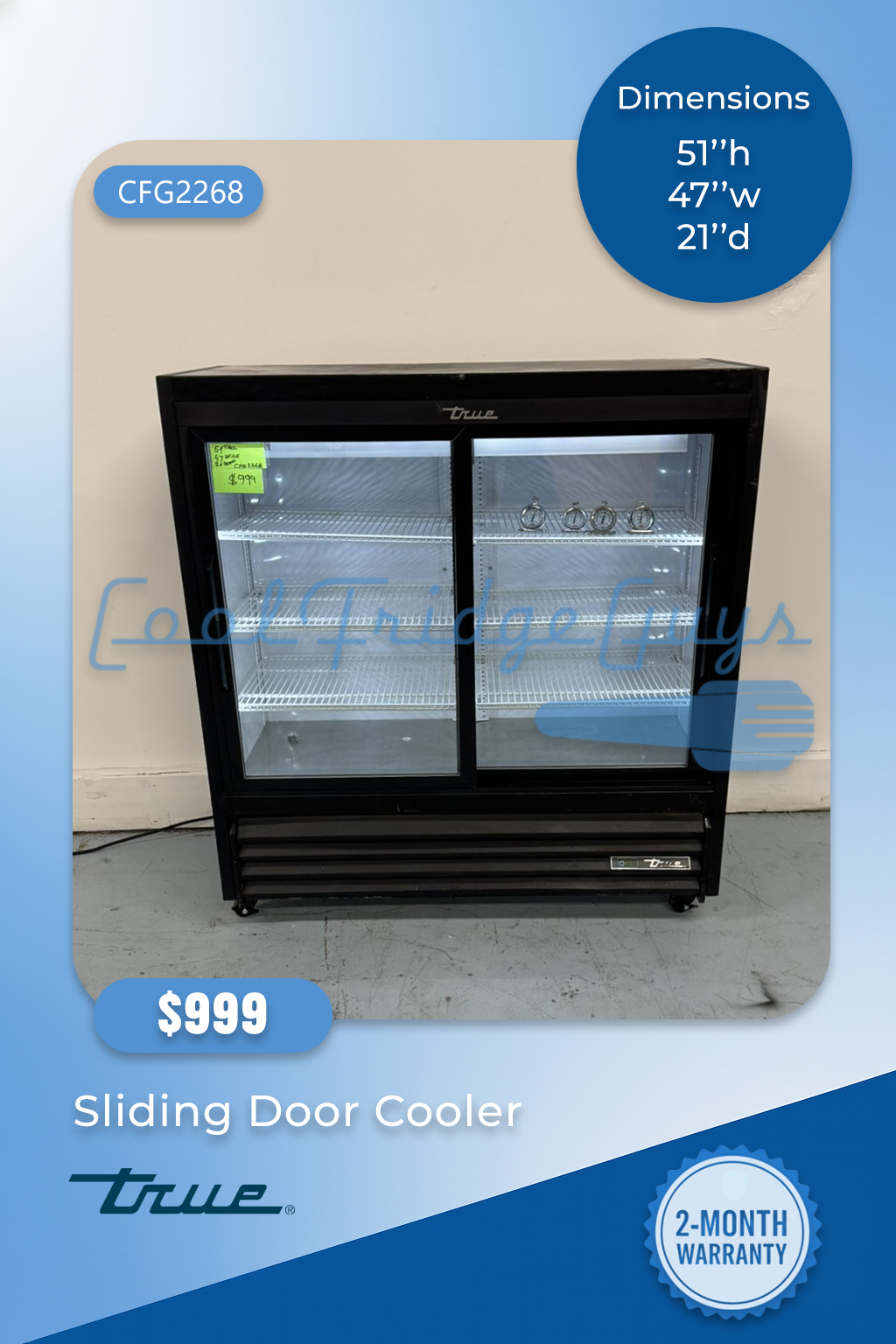 True Sliding Door Cooler