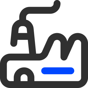 Illustration of a microscope with a blue slide visible underneath the lens.
