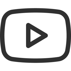 The image shows a black play button icon inside a rounded square, resembling the YouTube logo.