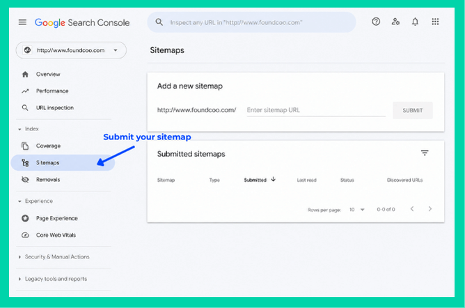 submit sitemap