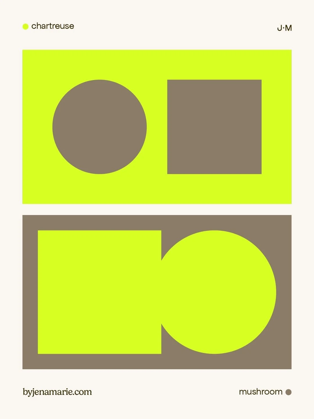 Colour combo I can&rsquo;t stop thinking about - chartreuse and mushroom 😍