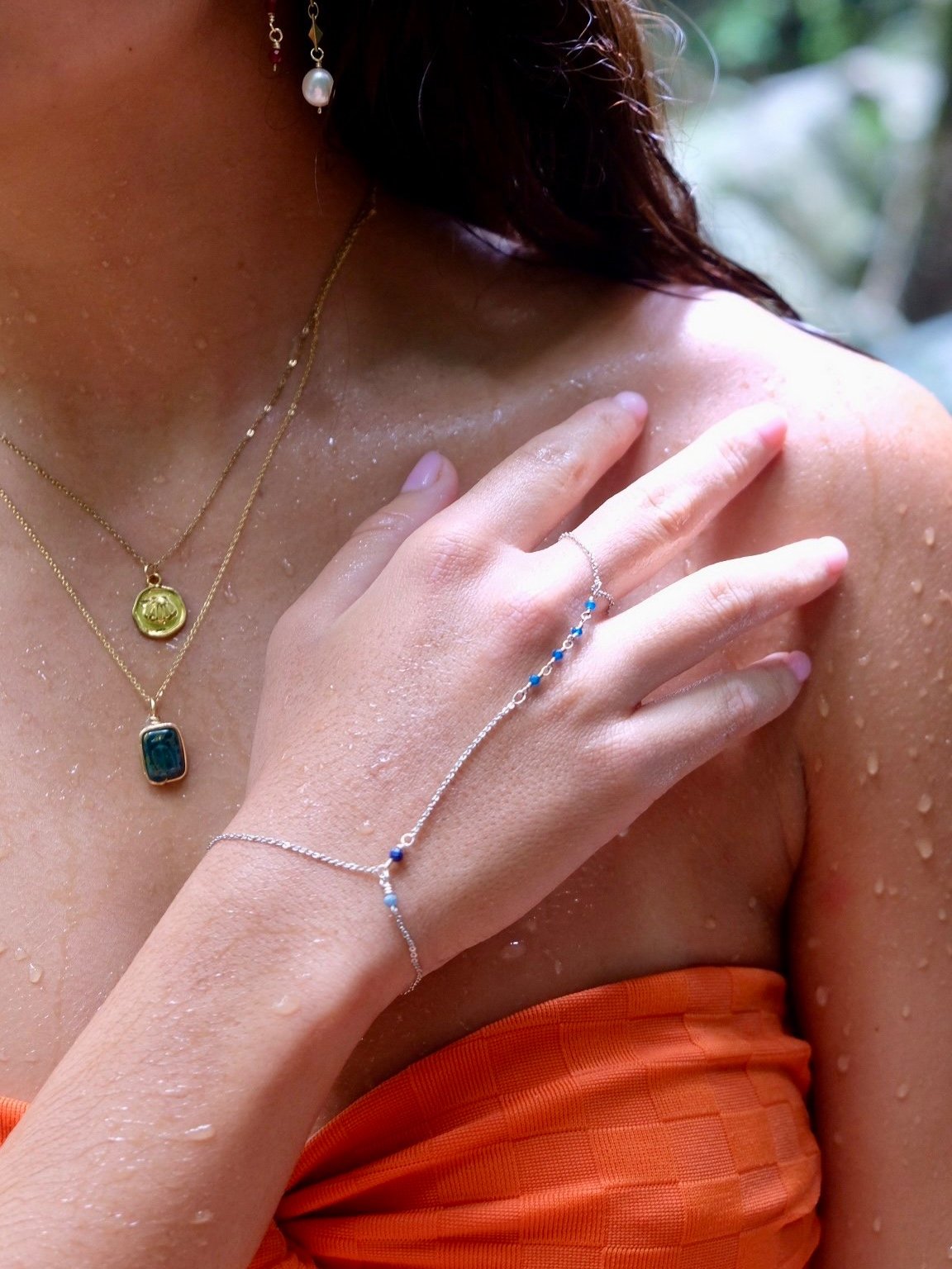Silver Azure Hand Chain