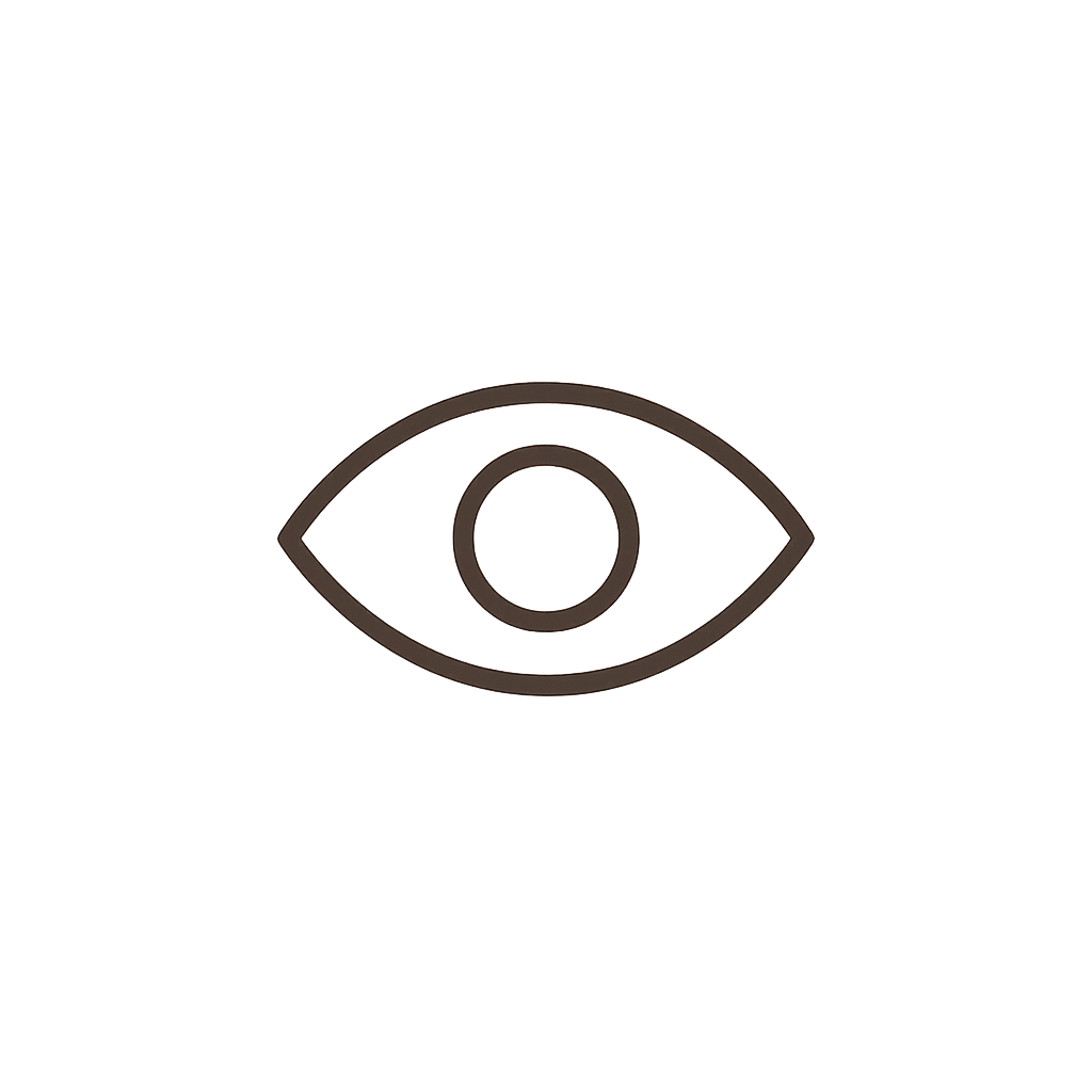 An outline of a human eye with a stylized eye icon in the center.