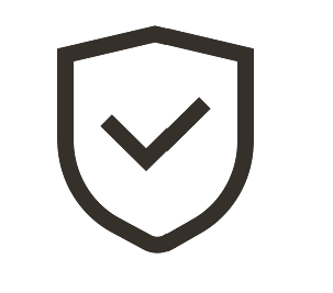 A shield with a checkmark inside, symbolizing security or protection.