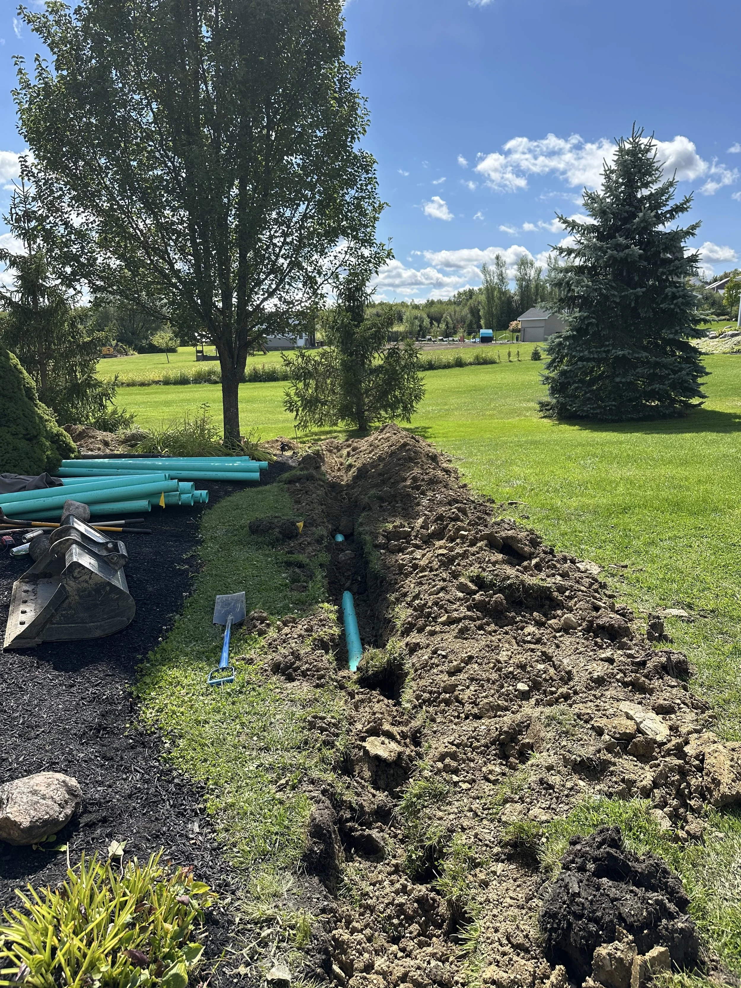 Dig out for drain pipe