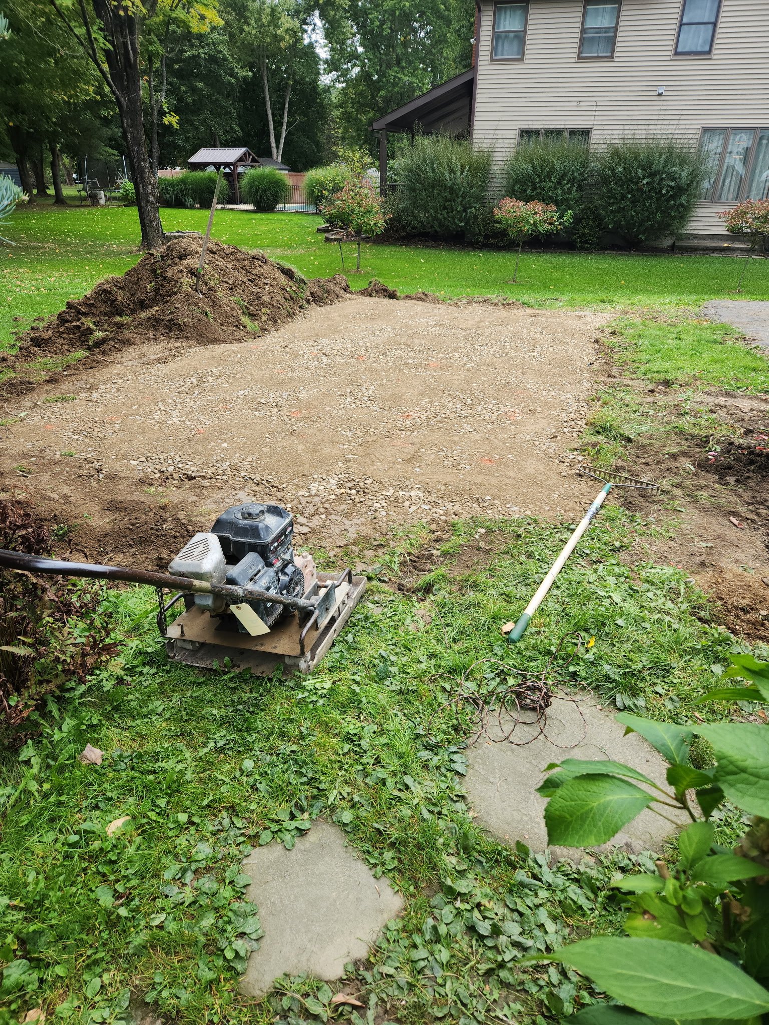 Pad after leveled and plate compacted 