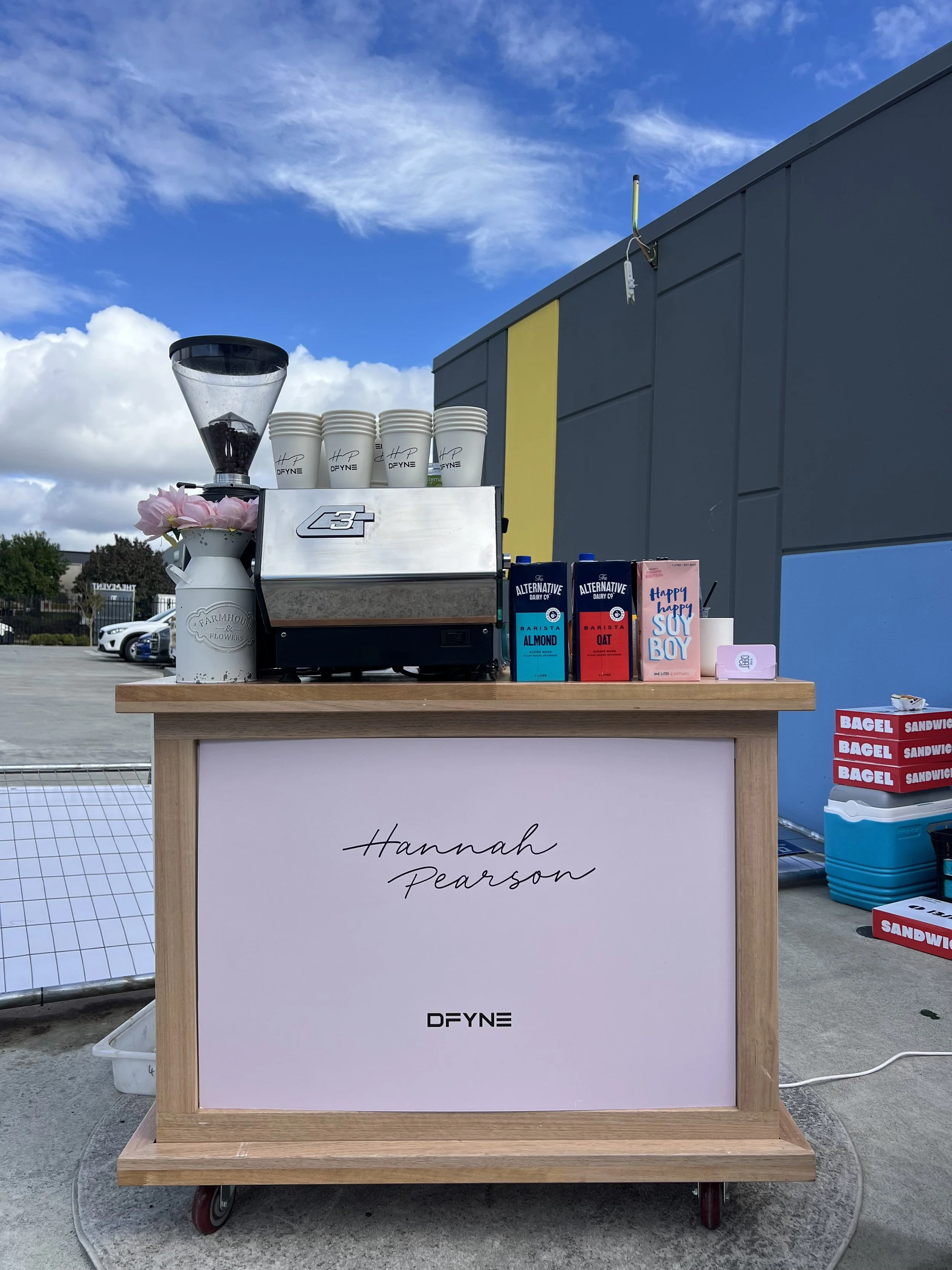 Branded mobile cart set up for an event