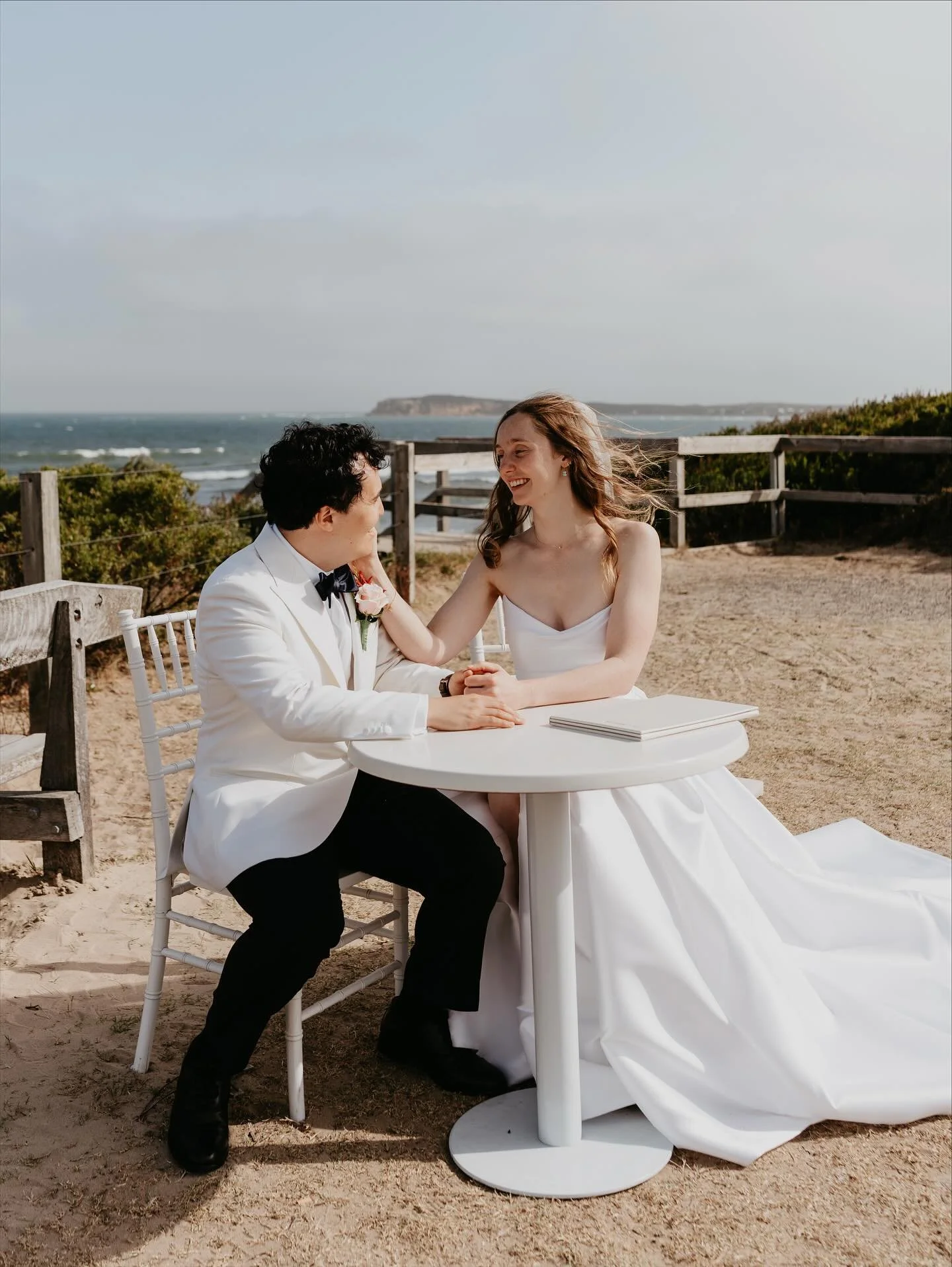 Just the two of them, taking it all in &mdash; The Dunes, Ocean Grove providing the perfect back drop for this precious moment ✨