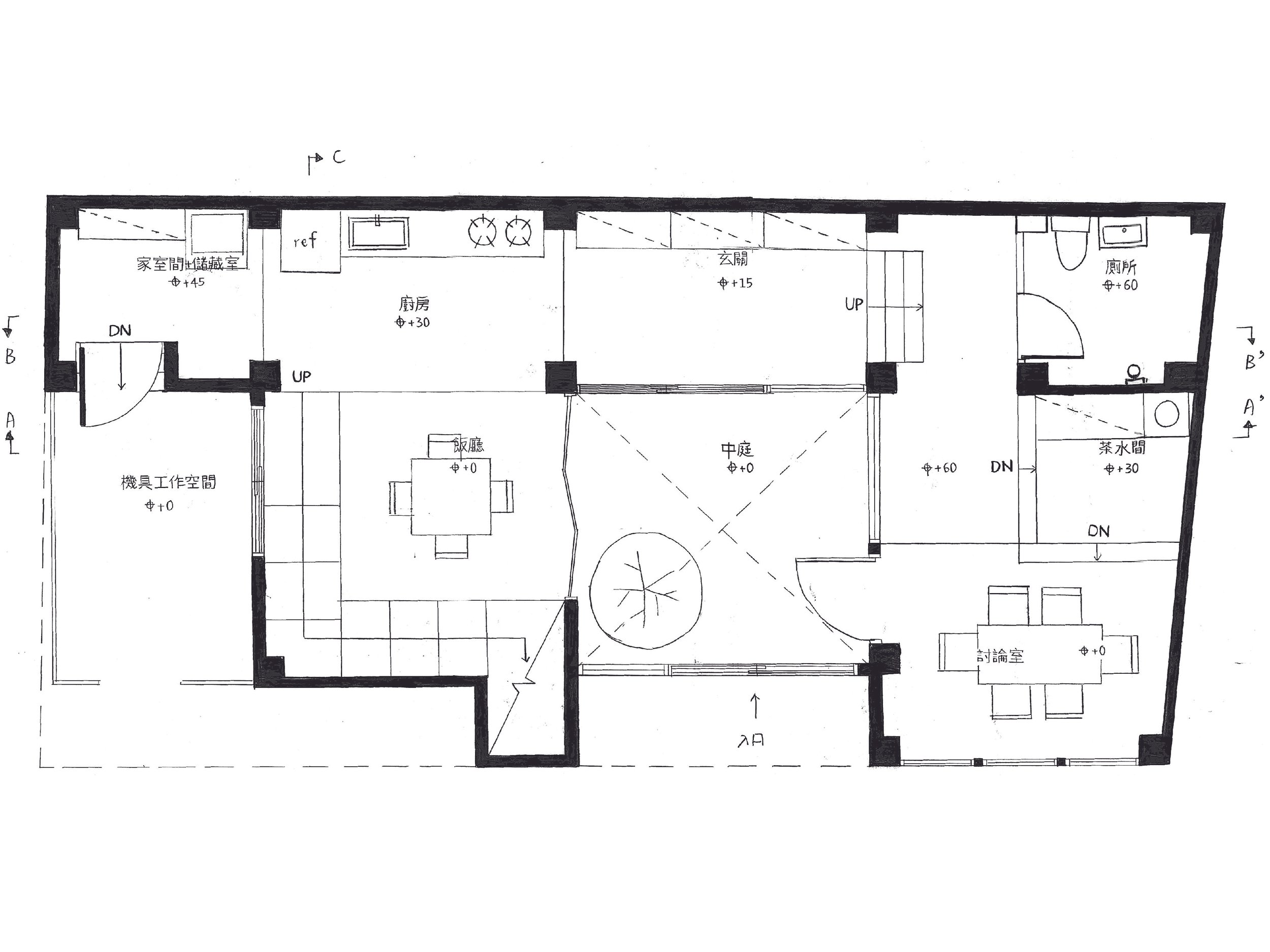 1/60 1F PLAN (HAND-DRAWING)