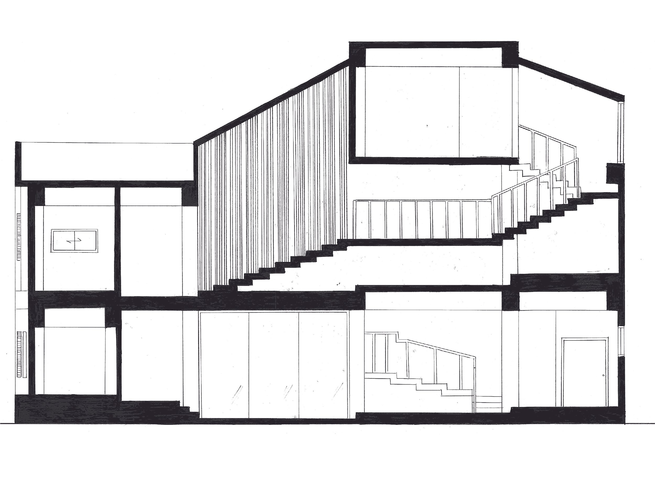1/60 B-B’ SECTION (HAND-DRAWING)