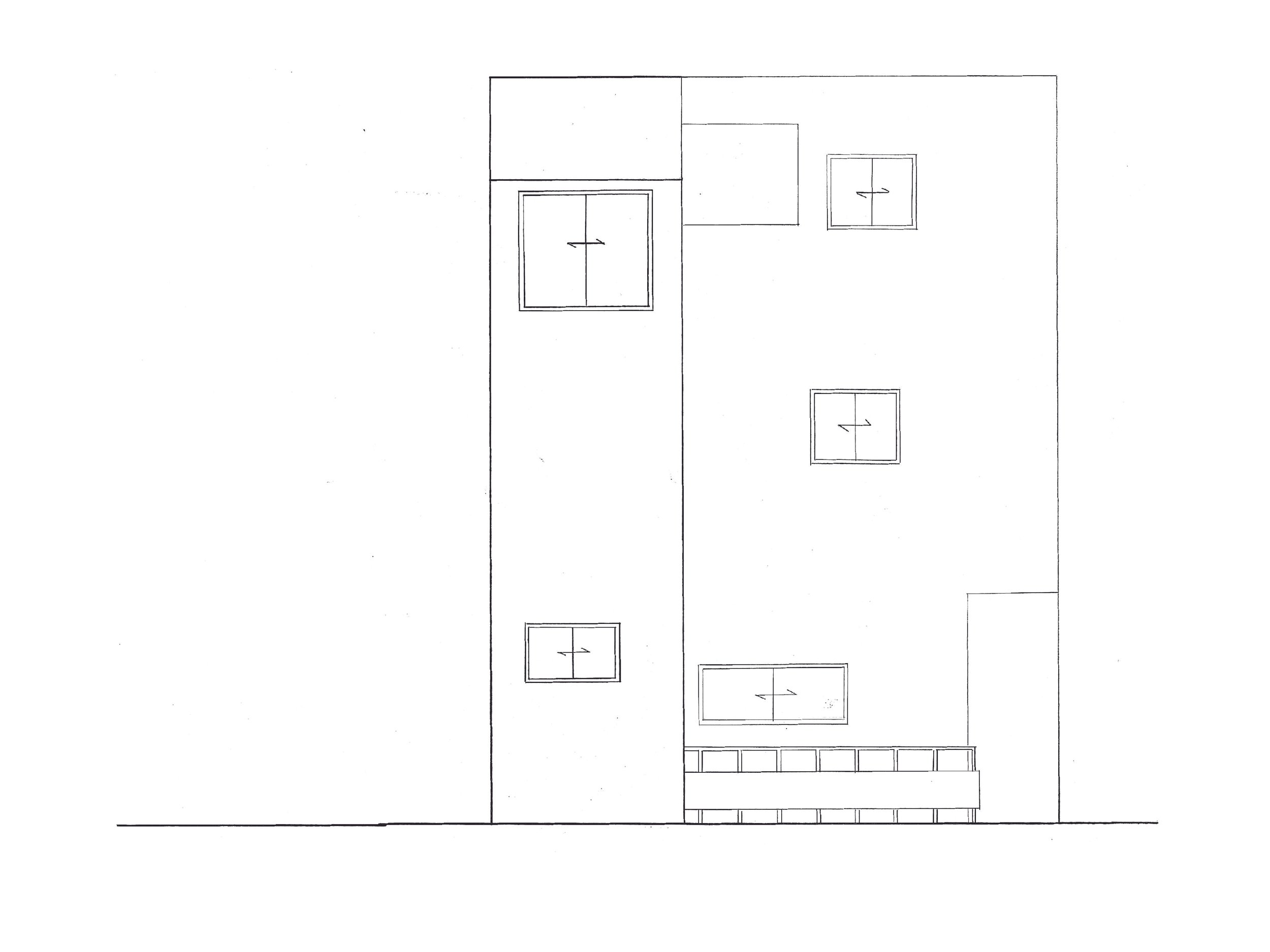 1/60 EAST ELEVATION (HAND-DRAWING)