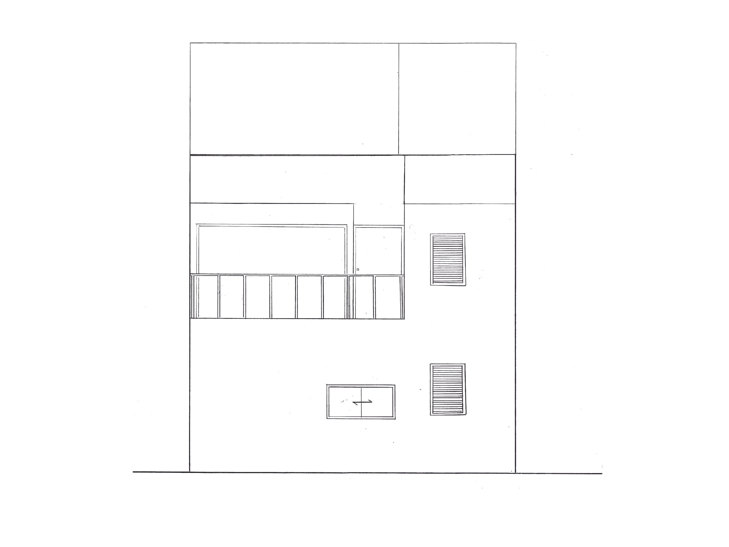 1/60 WEST ELEVATION (HAND-DRAWING)
