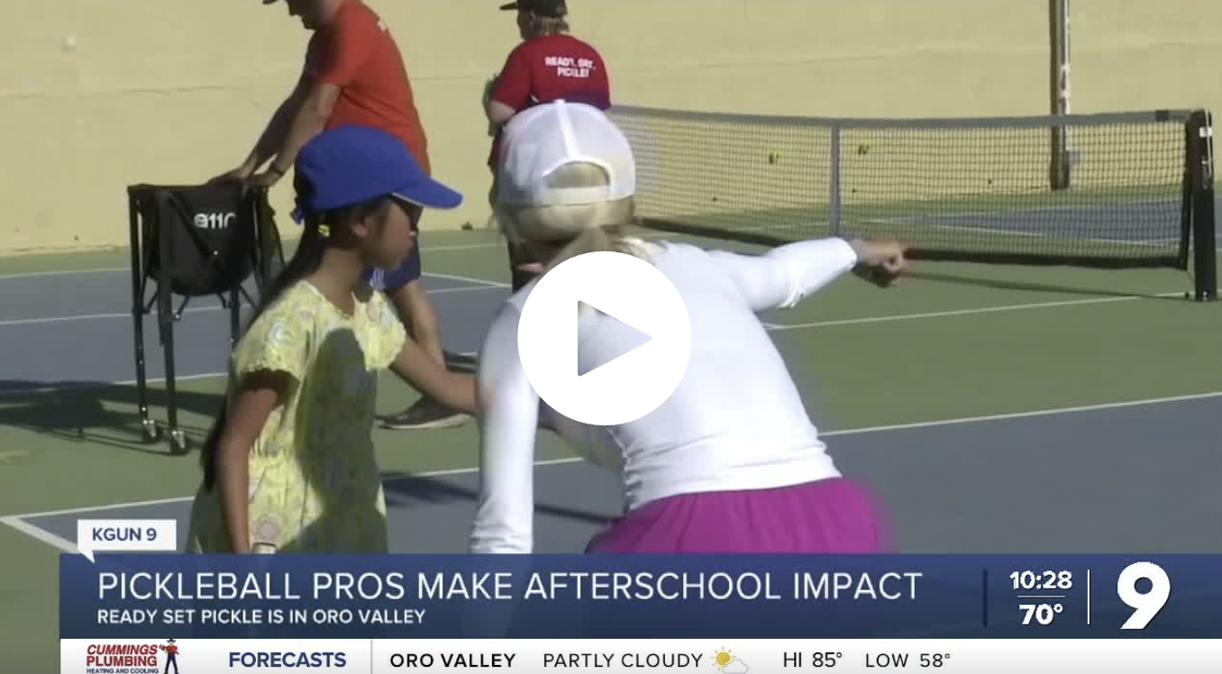 Professional pickleball players teach skills and strategy to kids at an Oro Valley afterschool program