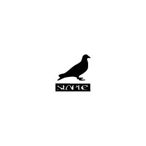 Silhouette of a pigeon perched on a surface with stylized text "Staple" underneath.