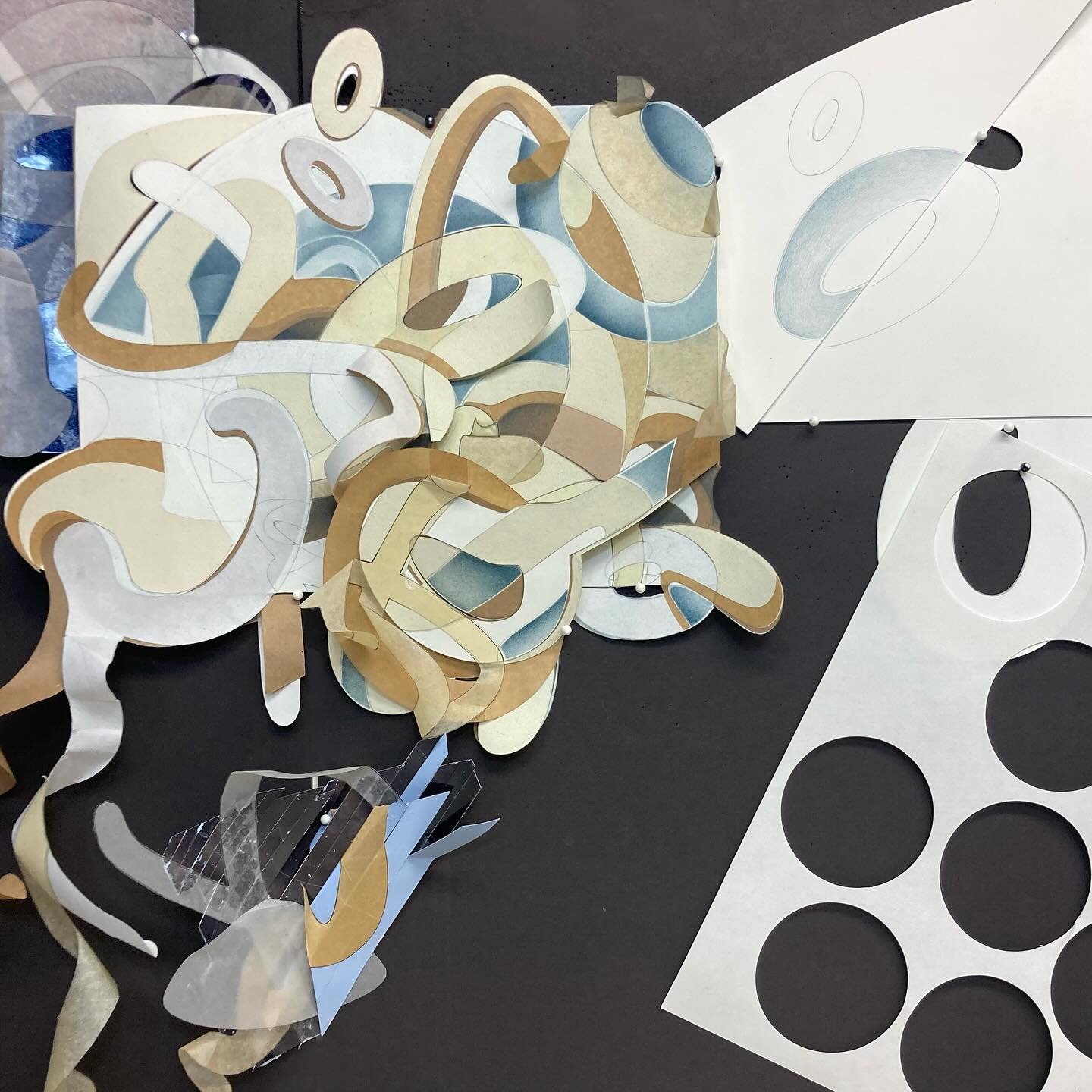 (Be) Unpronounceable 
selected papers,blue pencil,ink
drawing with details
in-progress 2025☕️

&ldquo;Words are tools, not mirrors&rdquo;
~Ludwig Wittgenstein