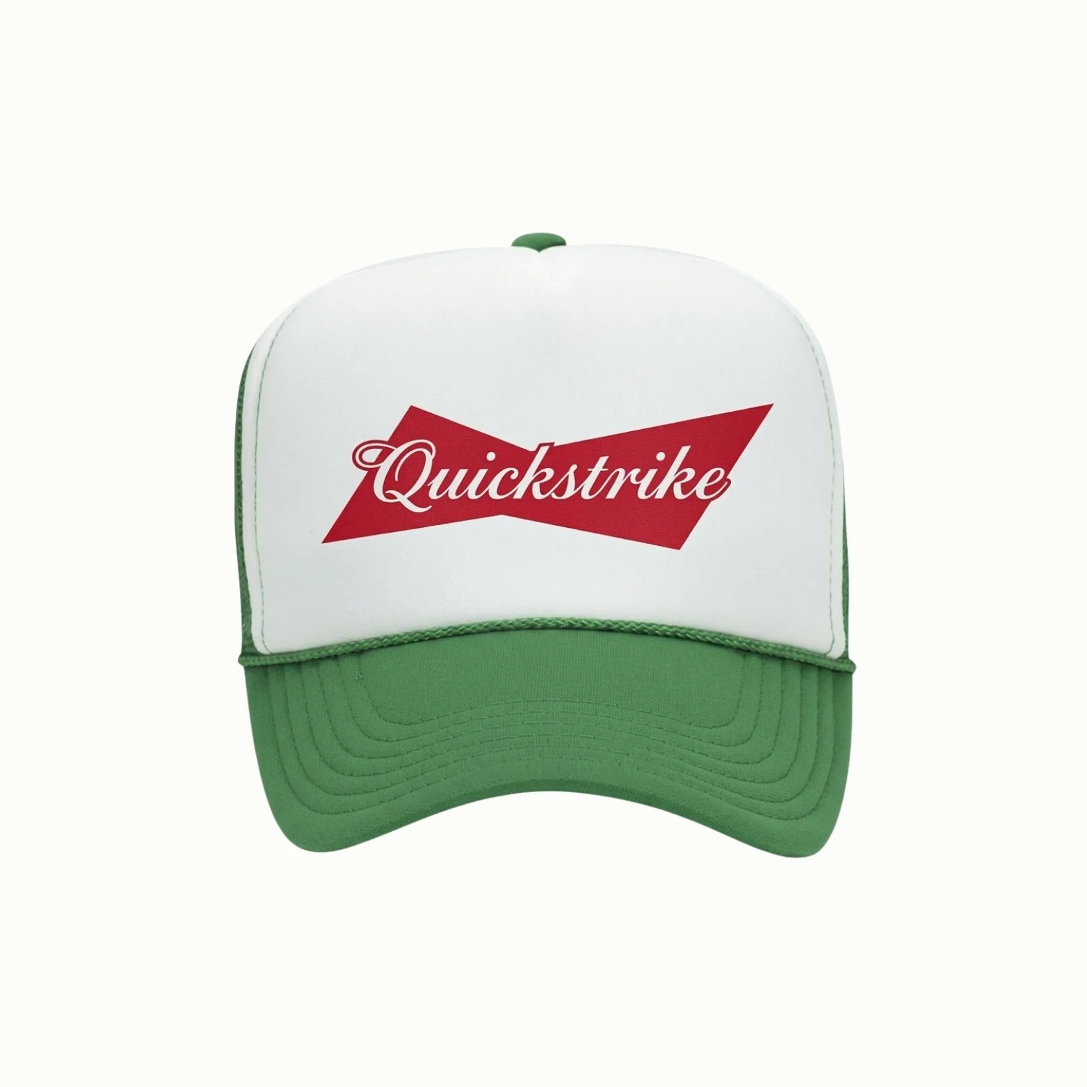 “Bow Tie” Trucker Hat in Green/White