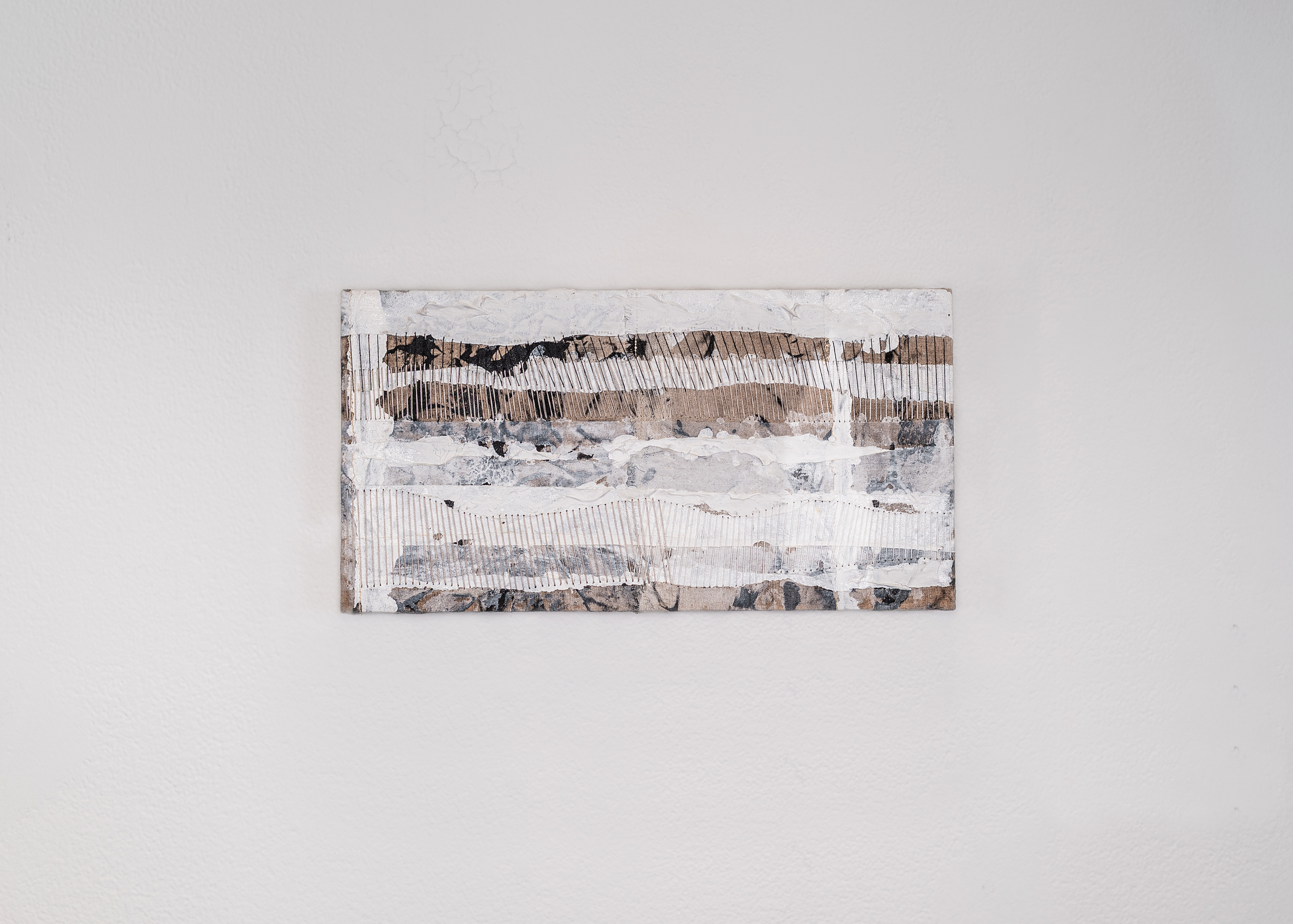 Intensity of Living | Acrylic, ink, wax on linen, 6" x 10", 2025