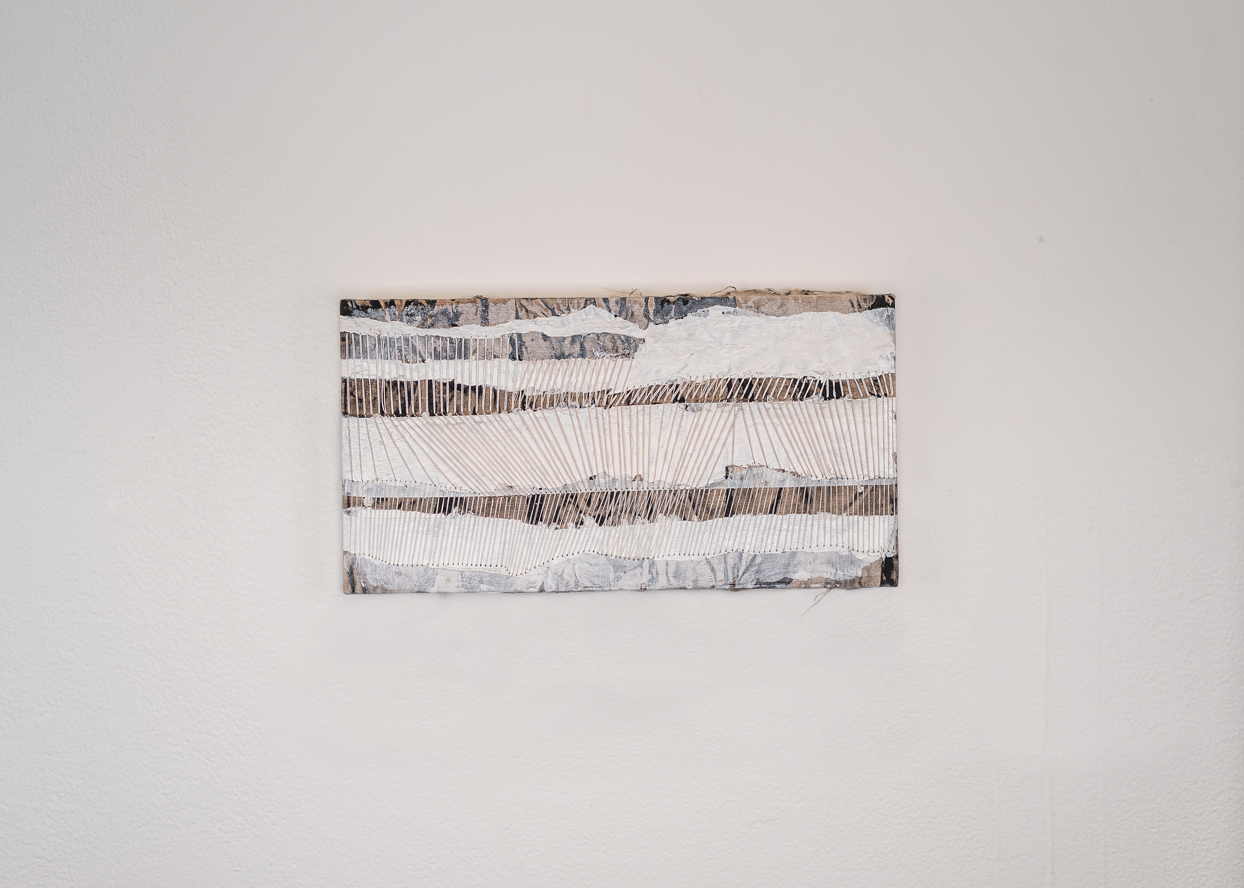 Naive Cynicism | Acrylic, ink, wax on linen, 6" x 10", 2025