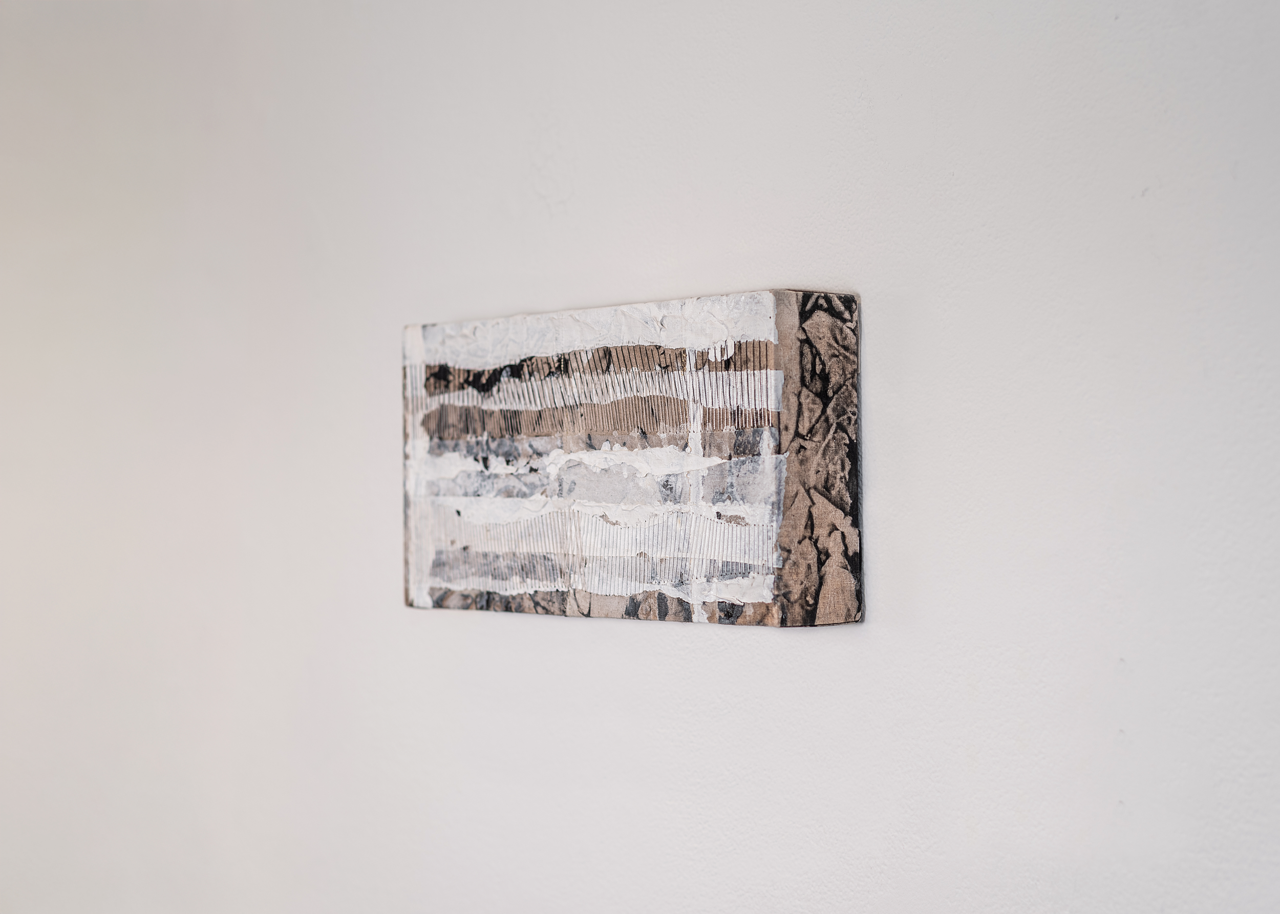 Intensity of Living | Acrylic, ink, wax on linen, 6" x 10", 2025