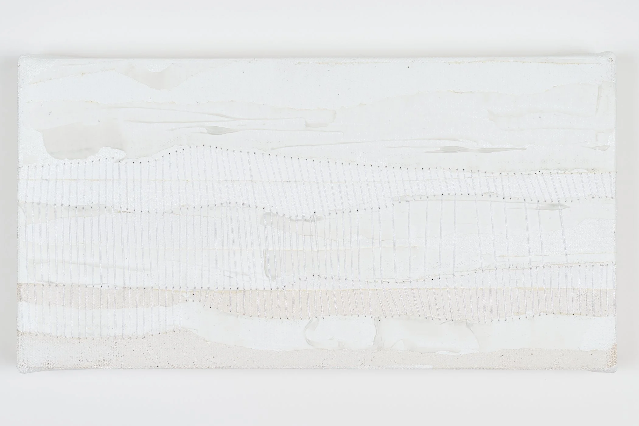 Borrowed Daylight | Acrylic, thread on canvas, 5.5" x 10", 2024
