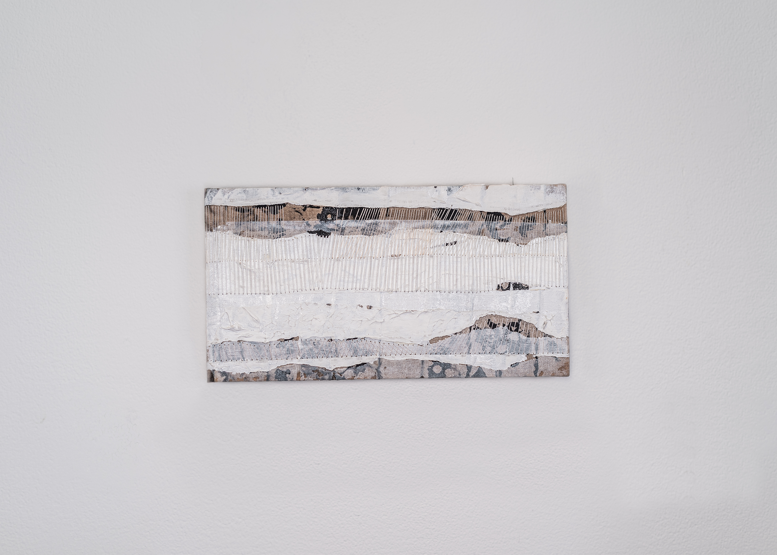 Hint at Something Beyond | Acrylic, ink, wax on linen, 6" x 10", 2025