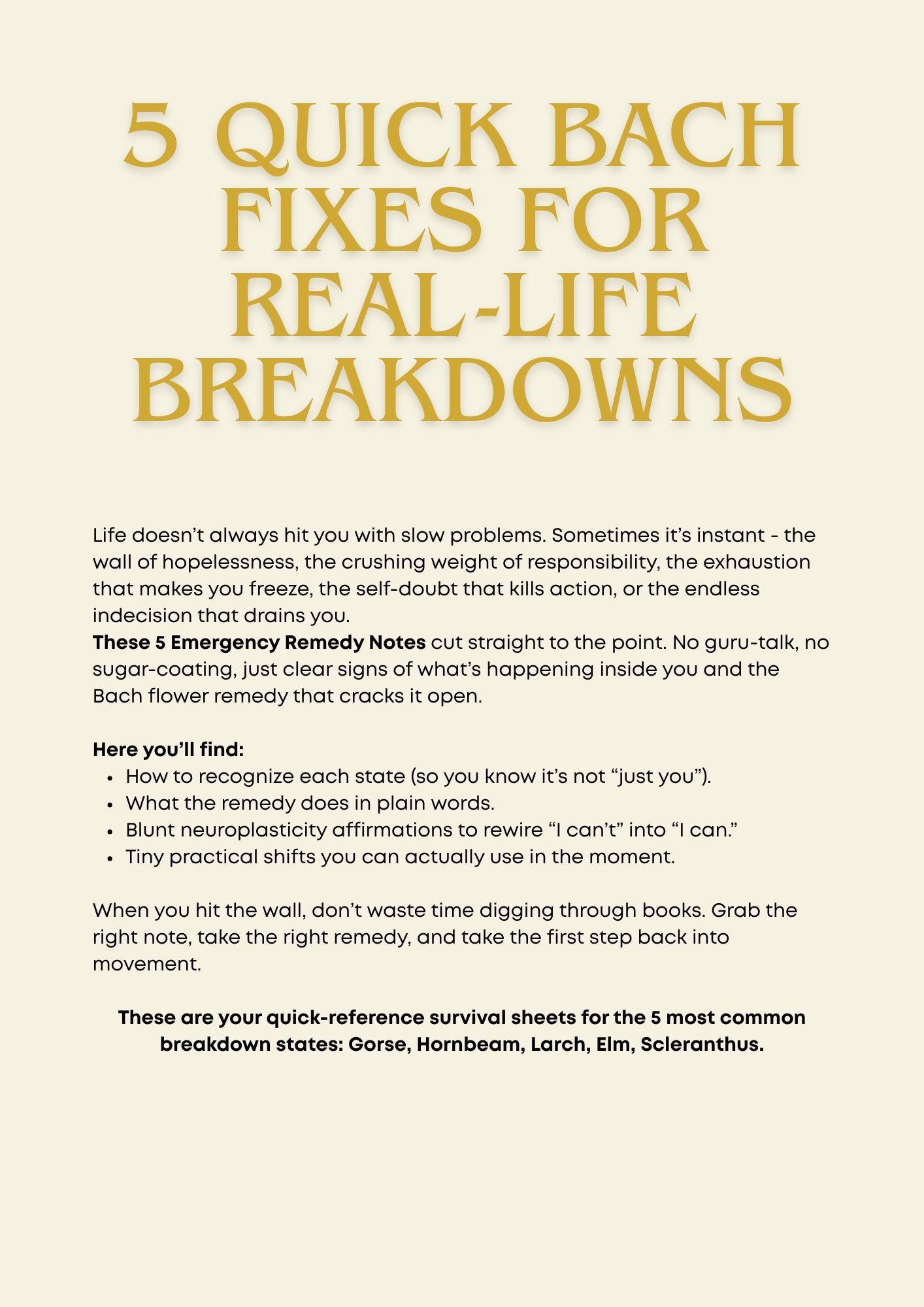 Bach Flower Emergency Remedies for Burnout