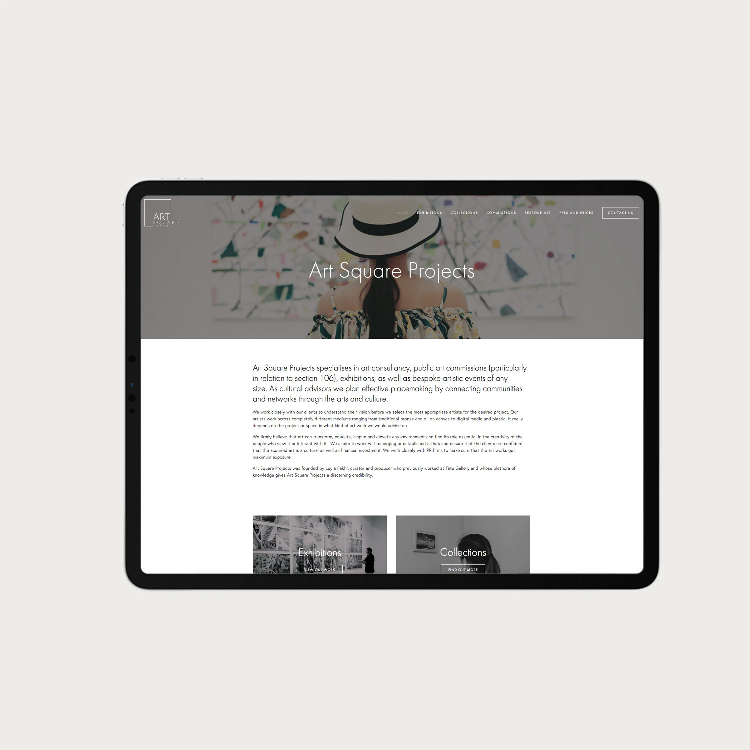 Squarespace for art consultancy and curation
