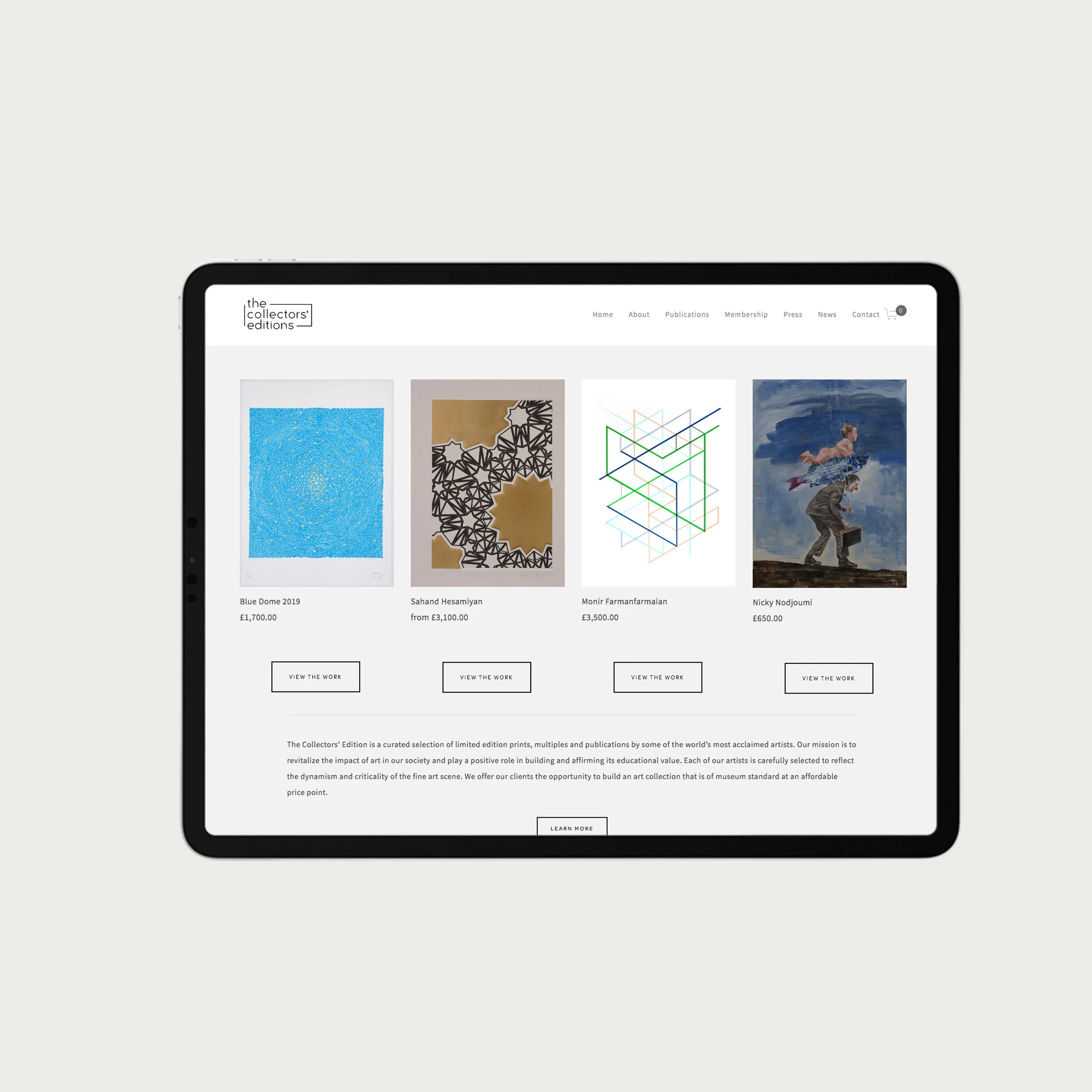 Squarespace for art collectors