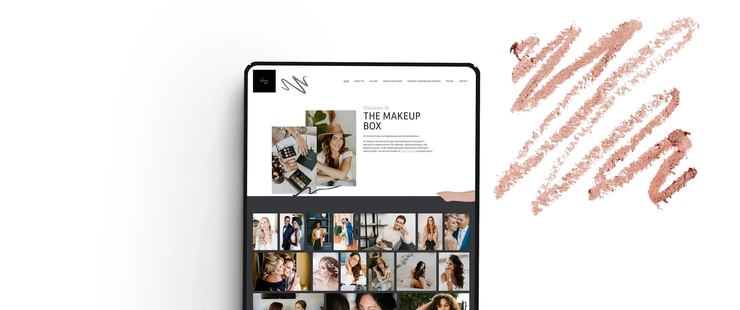 Squarespace design for Makeup Artists