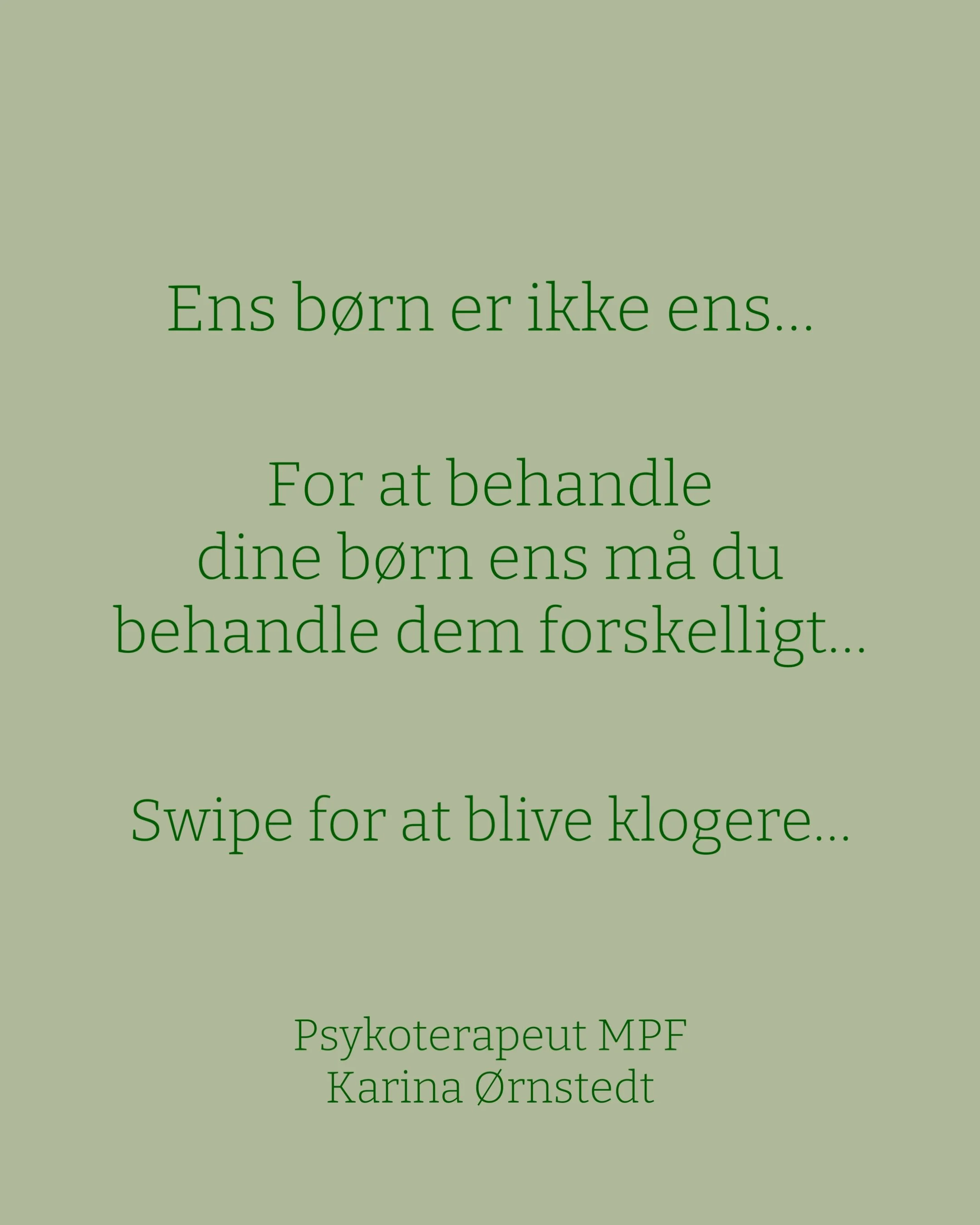 Med &oslash;nsket om, at du oplever dig selv som en god for&aelig;lder for dine b&oslash;rn 🌱

#b&oslash;rnstrivselogudvikling 
#seth&oslash;rtogforst&aring;et 
#s&oslash;skenderelationer 
#psykoterapeutkarina&oslash;rnstedt 
#finurlige_hverdag
