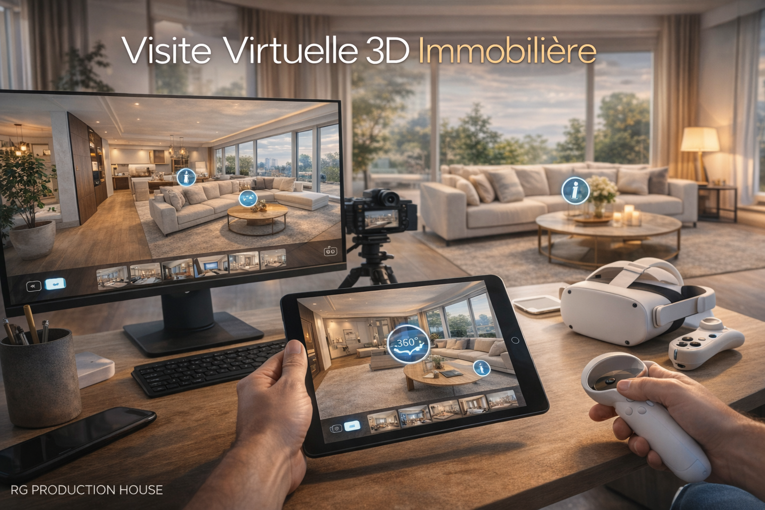 Escalier intérieur d'une maison moderne avec lumière suspendue en forme de boule et décorations murales