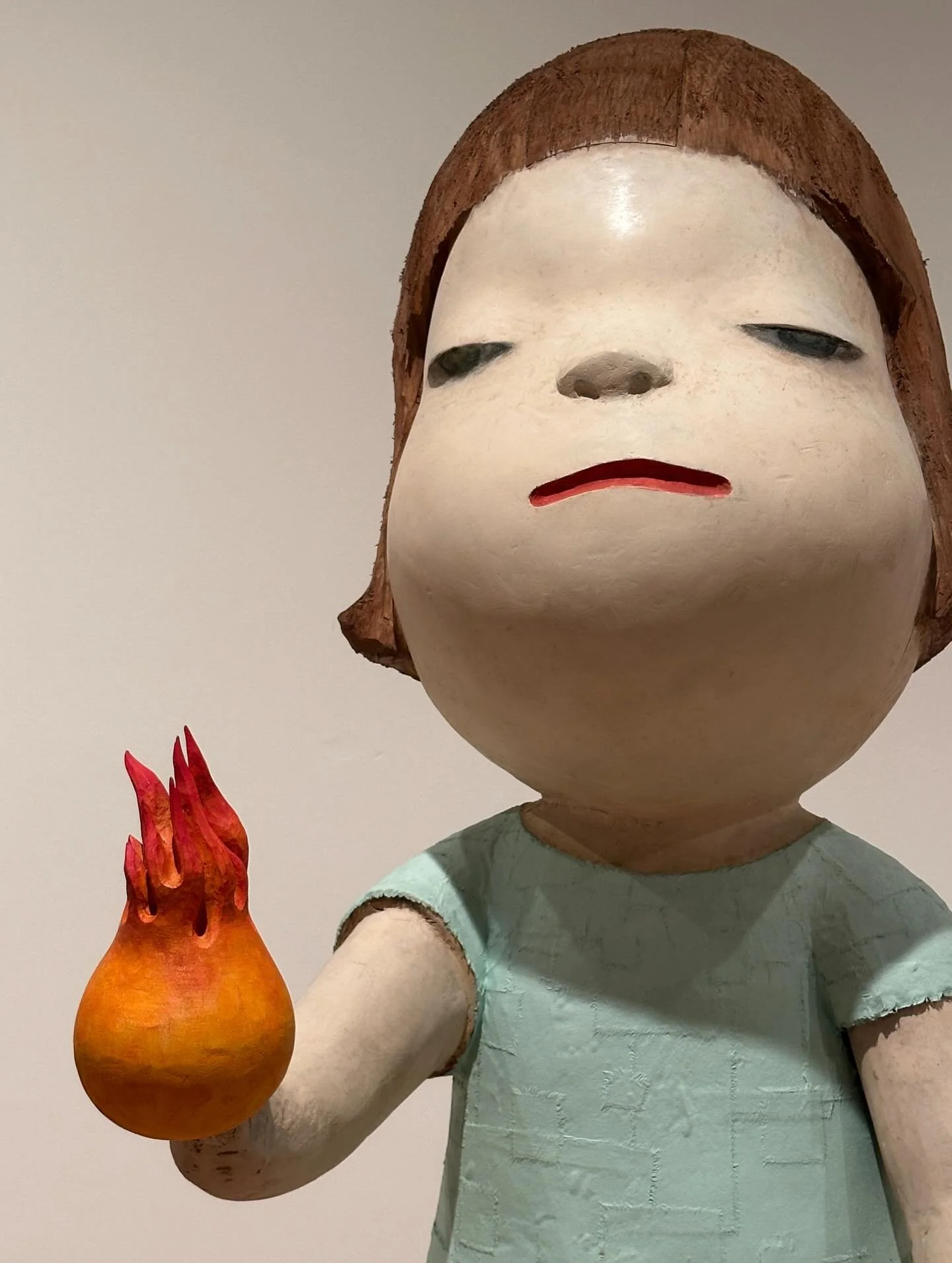 Manages to catch Yoshimoto Nara the Hayward Gallery a while back. Small figures but with such big emotions.