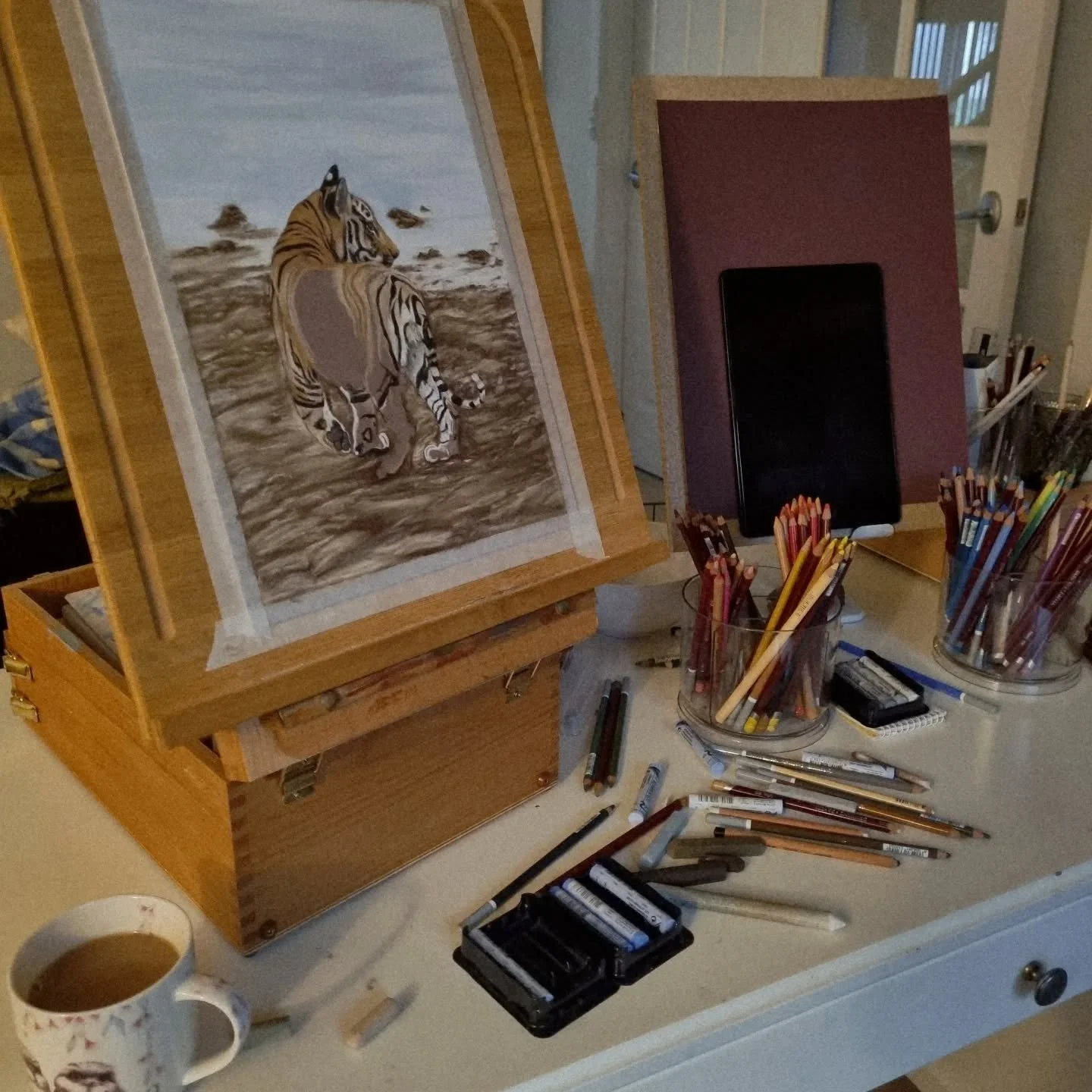 Not a lot of natural light on offer at my little desk today.