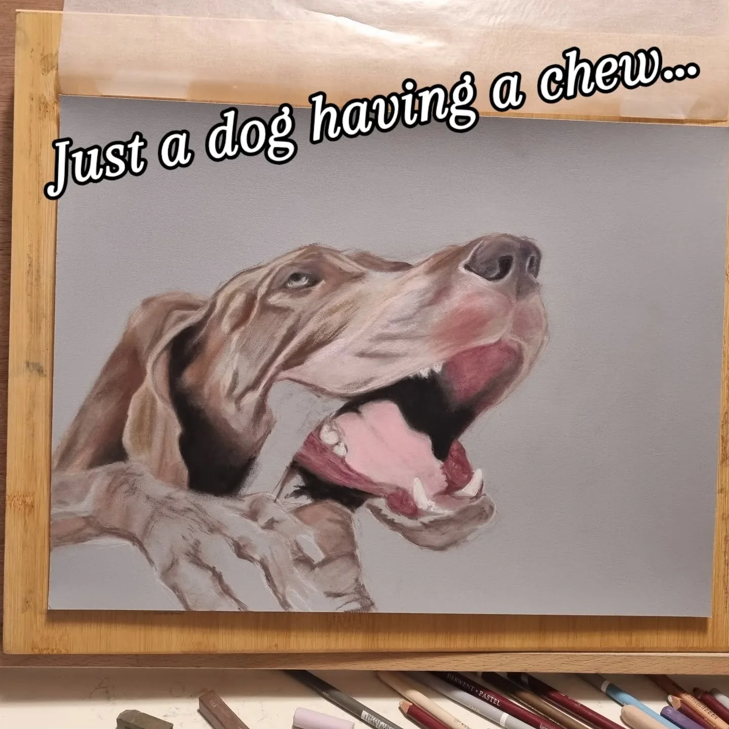 I have a few things on the go at the moment. 

- I'm working on a commission with two gorgeous dogs chilling in the grass. It's a big one and it is taking some time! 

-  I have artwork at the printers, getting one step closer to having prints to sel