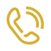 Gold phone icon with curved signal lines, suggesting an active call, phone conversation, or outbound calling feature.