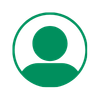 Green profile icon showing a generic person silhouette inside a circle, representing a user account or candidate profile.