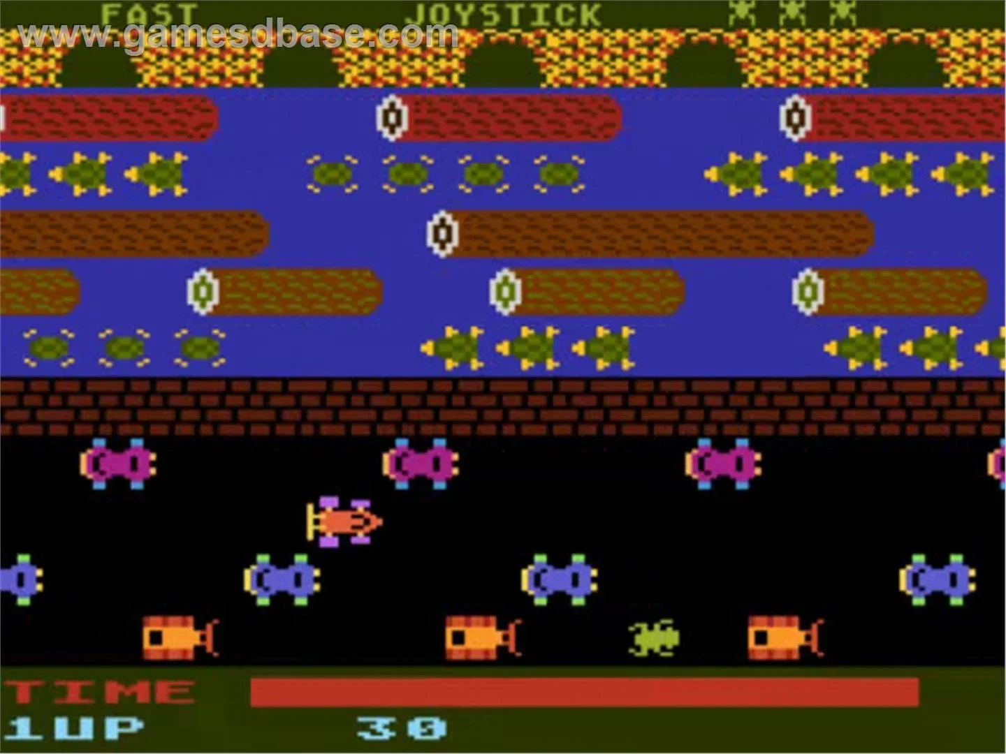 FROGGER
 
 Hjælp frøen med at komme hjem. En genindspilning af en gammel klassiker.