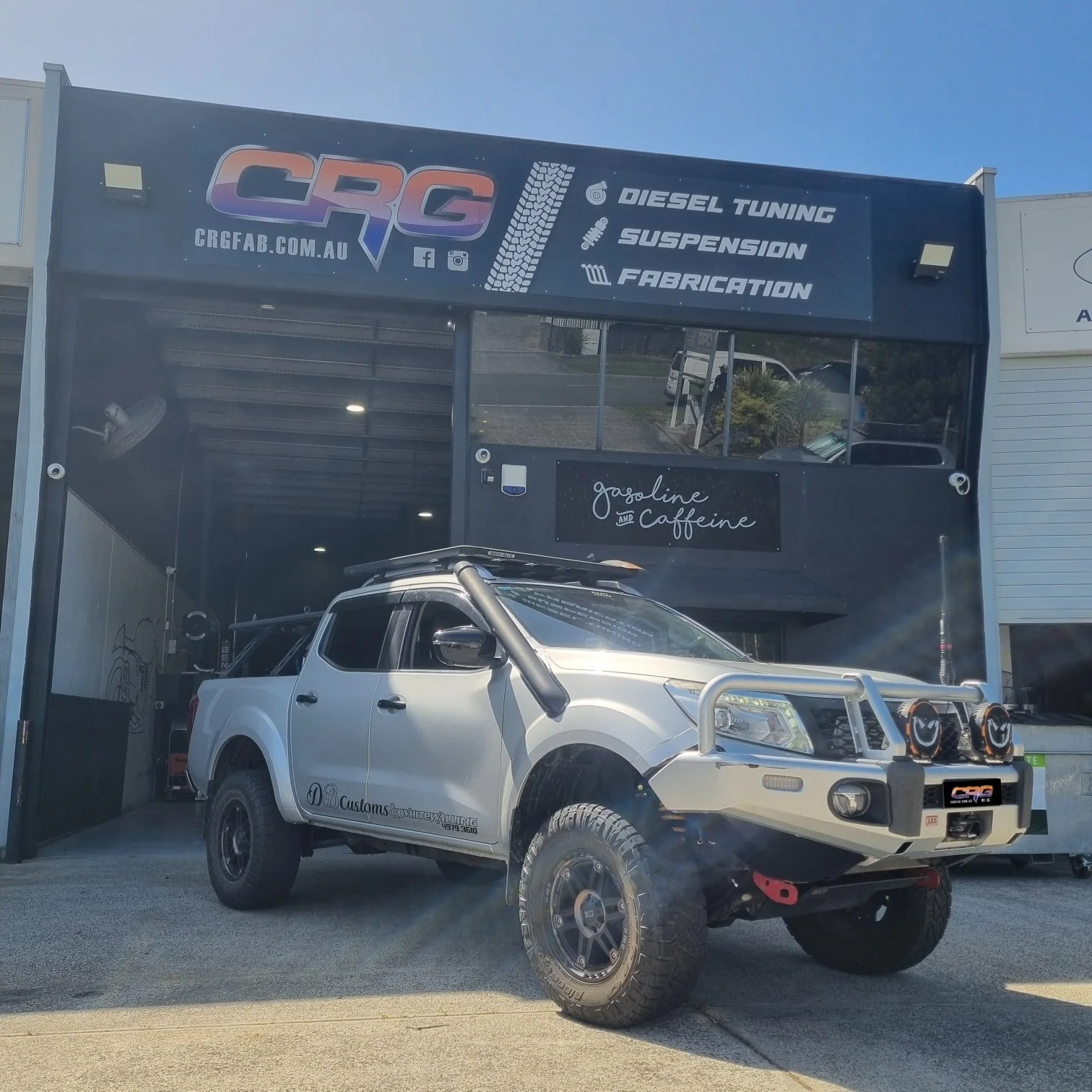 Nav in for suspension uodate. 

This one came in with 5 year old 3 inch lift aftermarket suspension that was absolutely cooked. Not much dampening left at all in the shocks. 
So was time for a refresh. 

Out with the old in with the new Remote Reserv